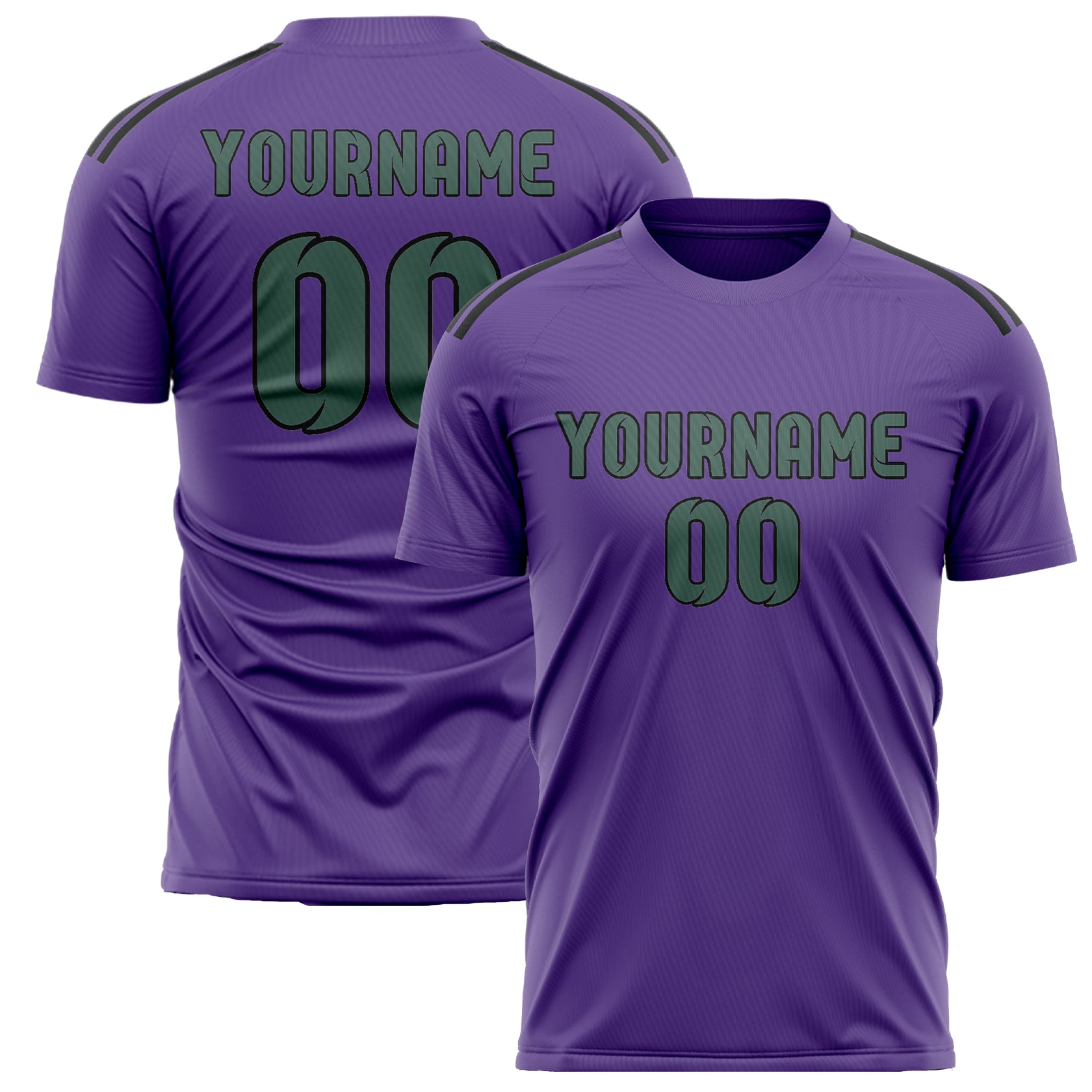 Custom Light Purple Blue Green Soccer Jersey