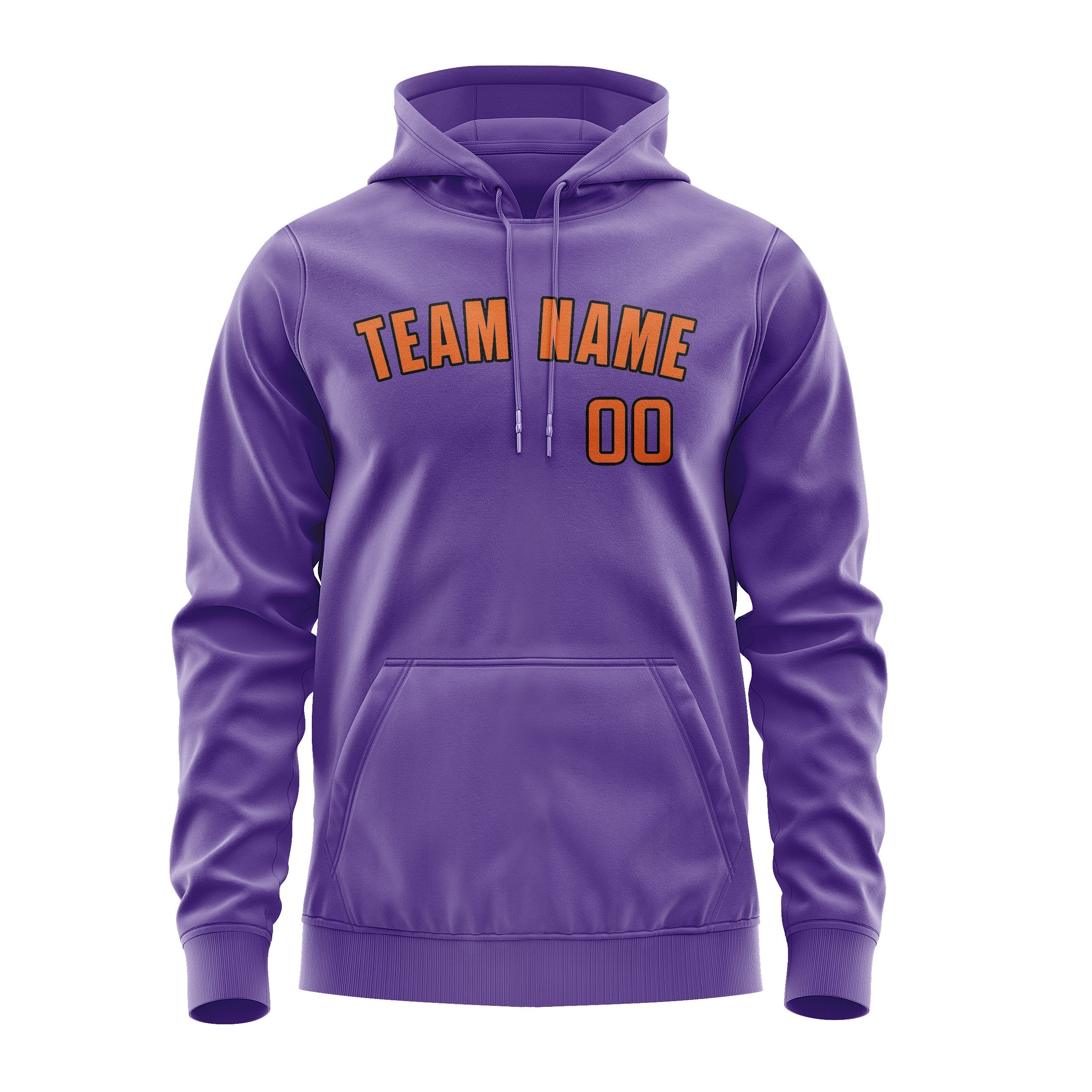 Custom Light Purple Orange Hoodie