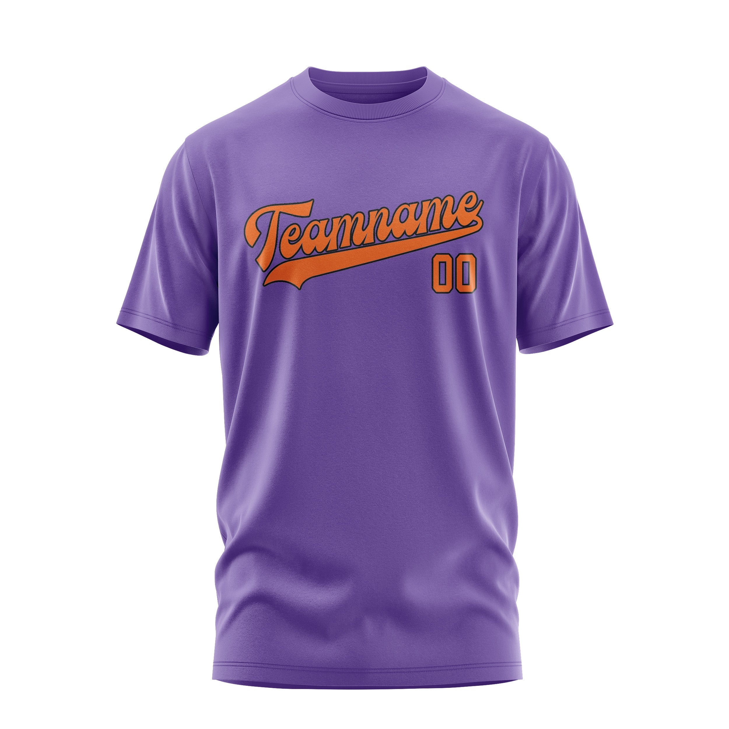 Custom Light Purple Orange T-Shirt