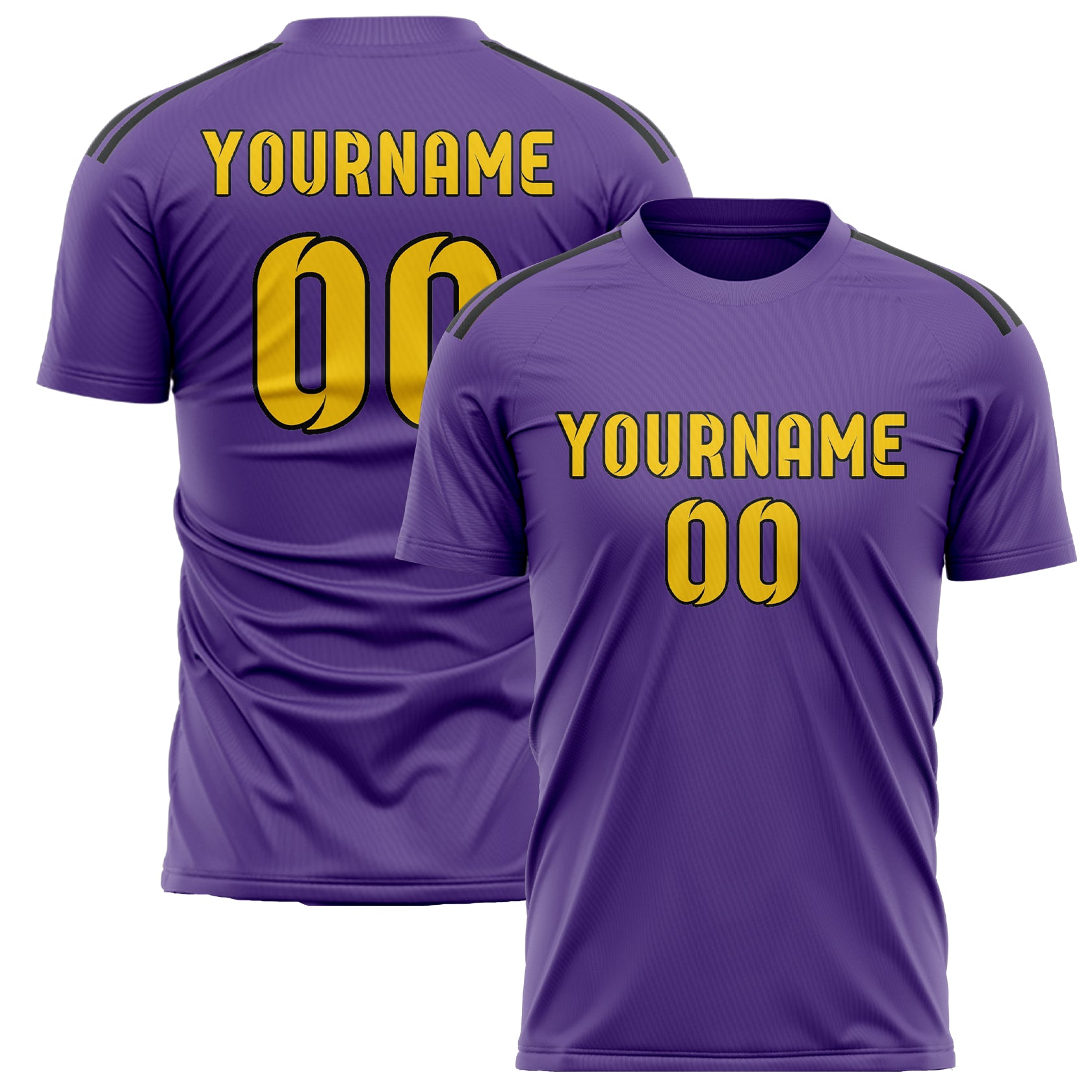 Custom Light Purple Gold Soccer Jersey
