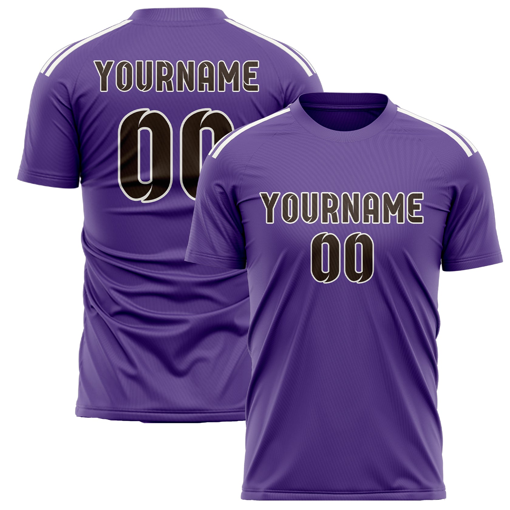Custom Light Purple Brown Soccer Jersey