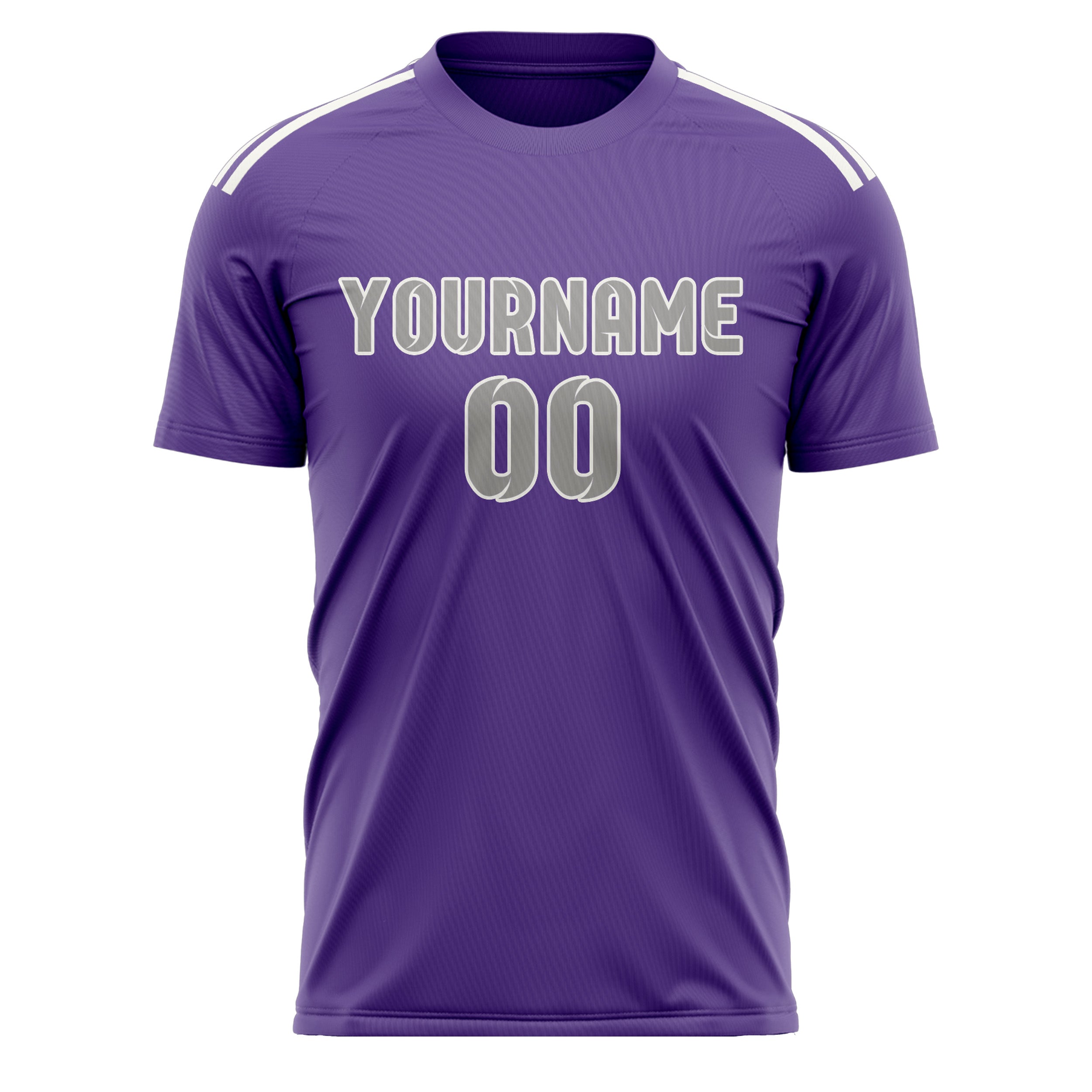 Custom Light Purple Gray Soccer Jersey