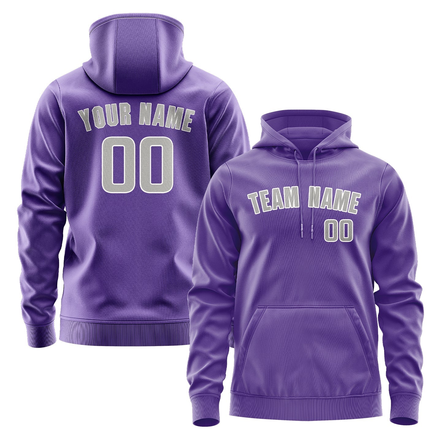 Custom Light Purple Gray Hoodie