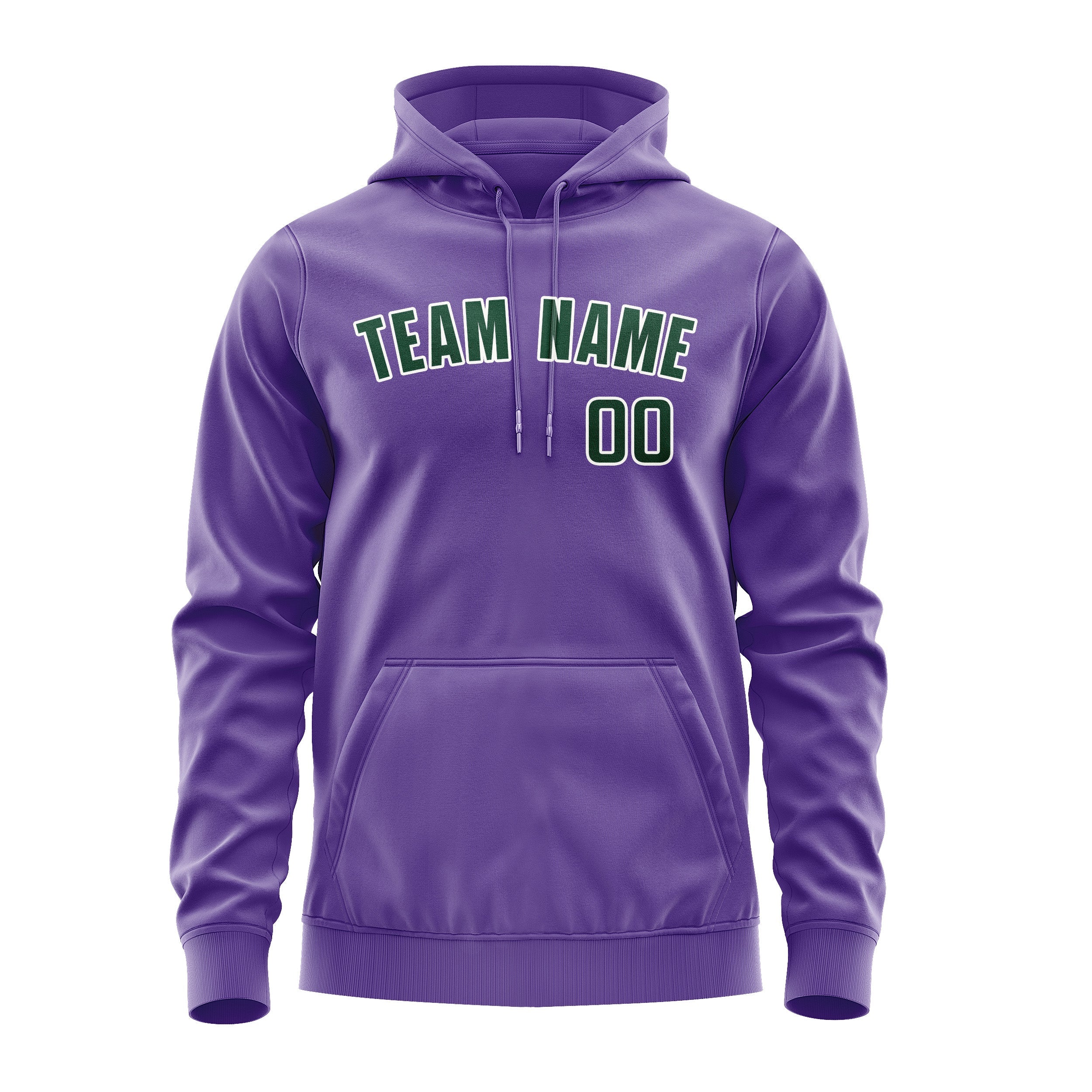 Custom Light Purple Green Hoodie