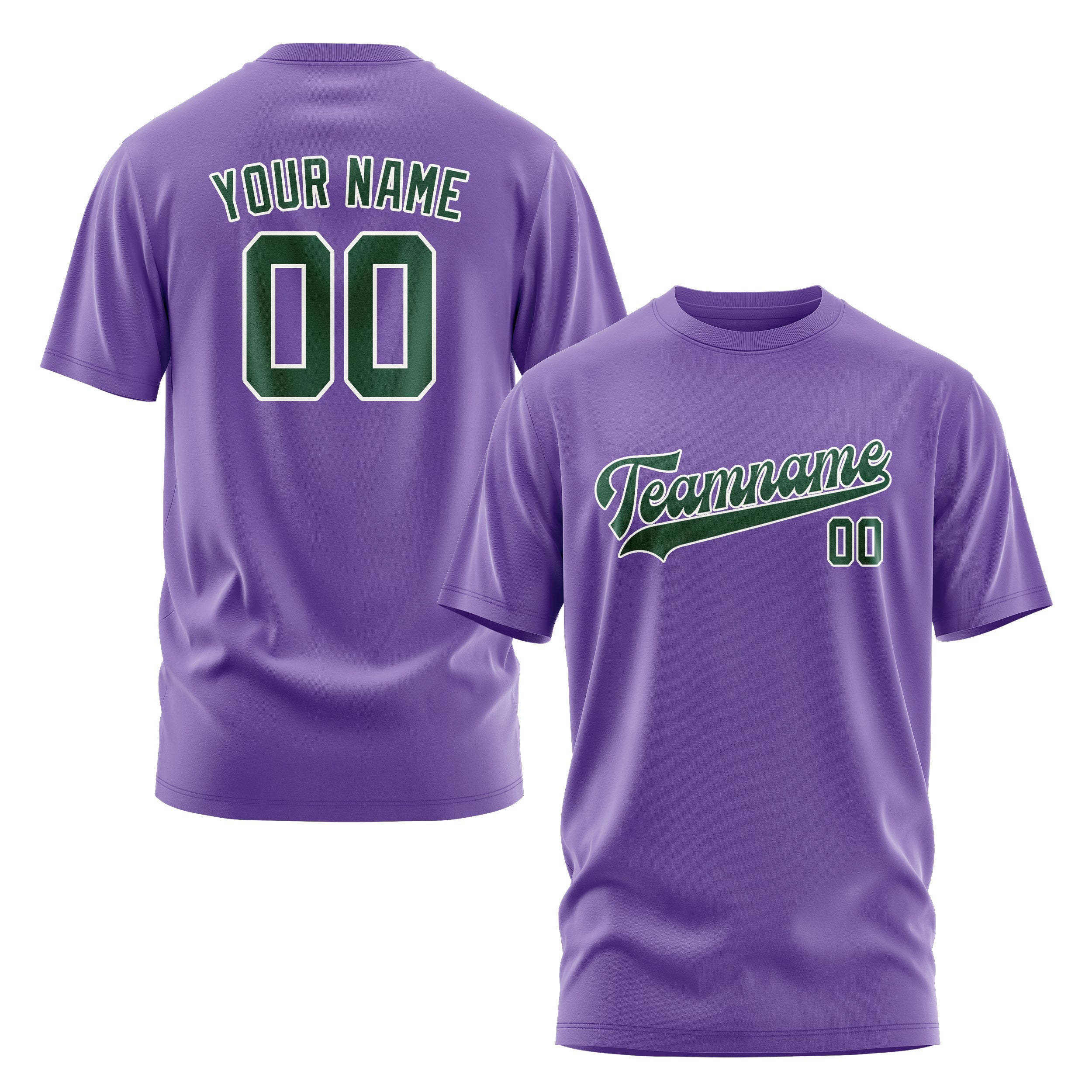 Custom Light Purple Green T-Shirt