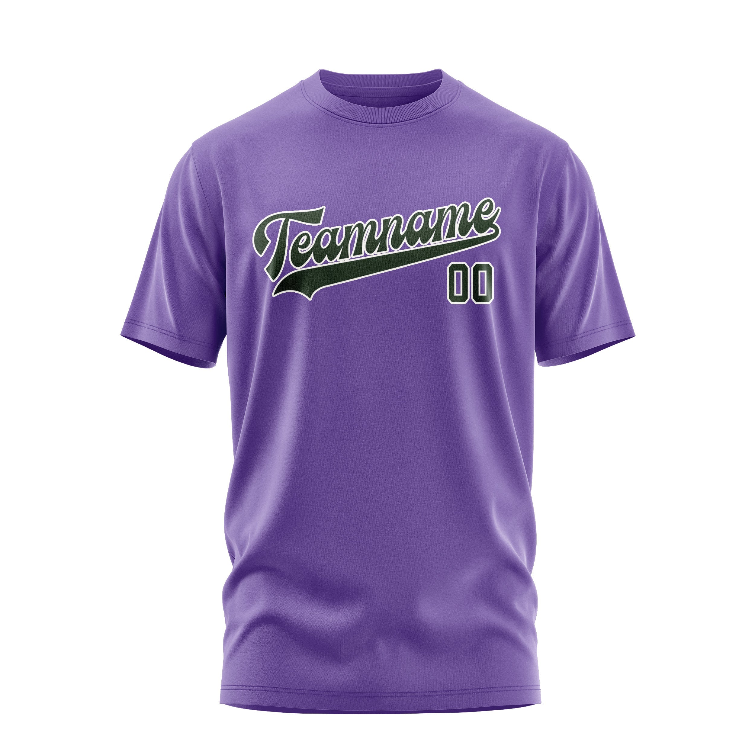 Custom Light Purple Dark Green T-Shirt