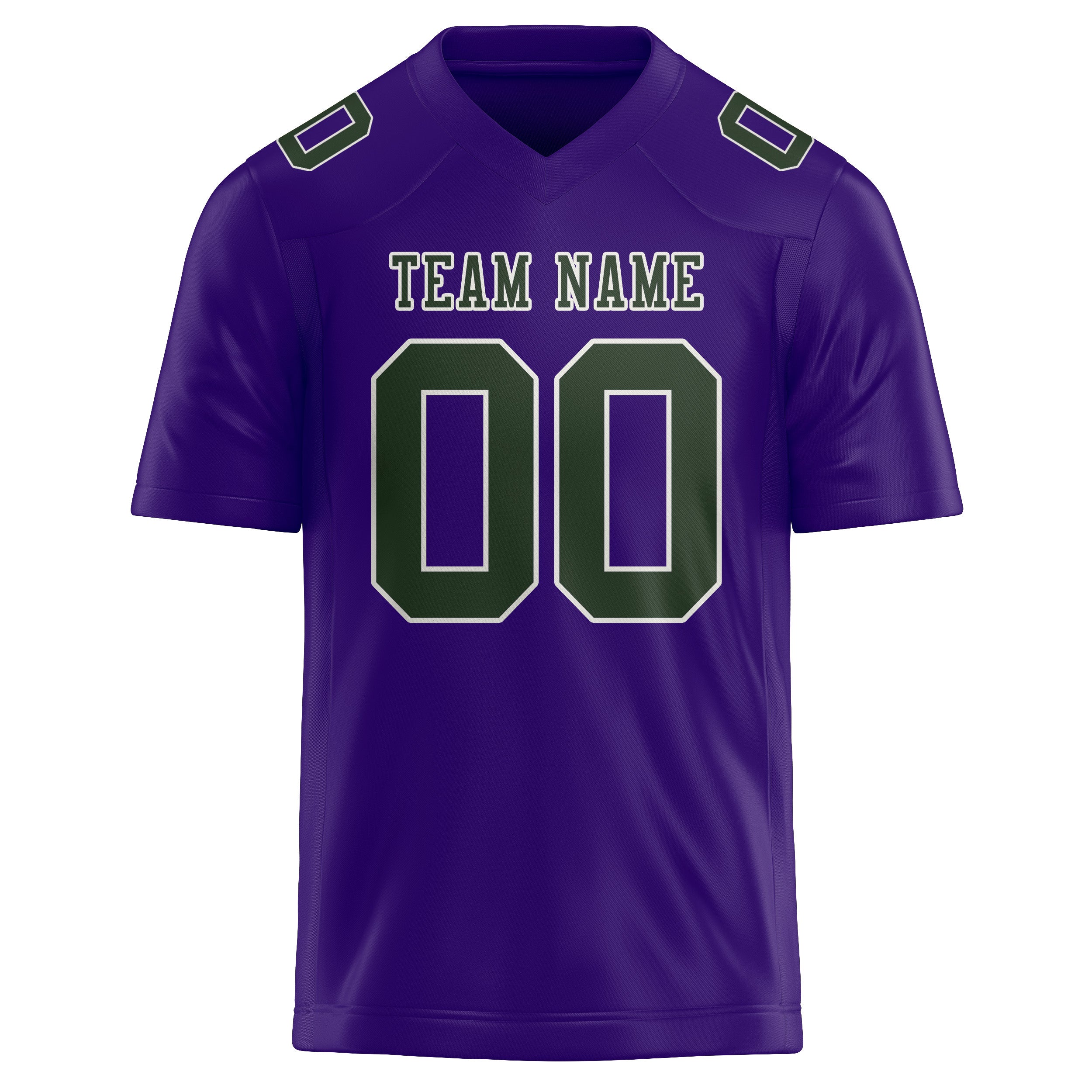 Custom Light Purple Dark Green Football Jersey