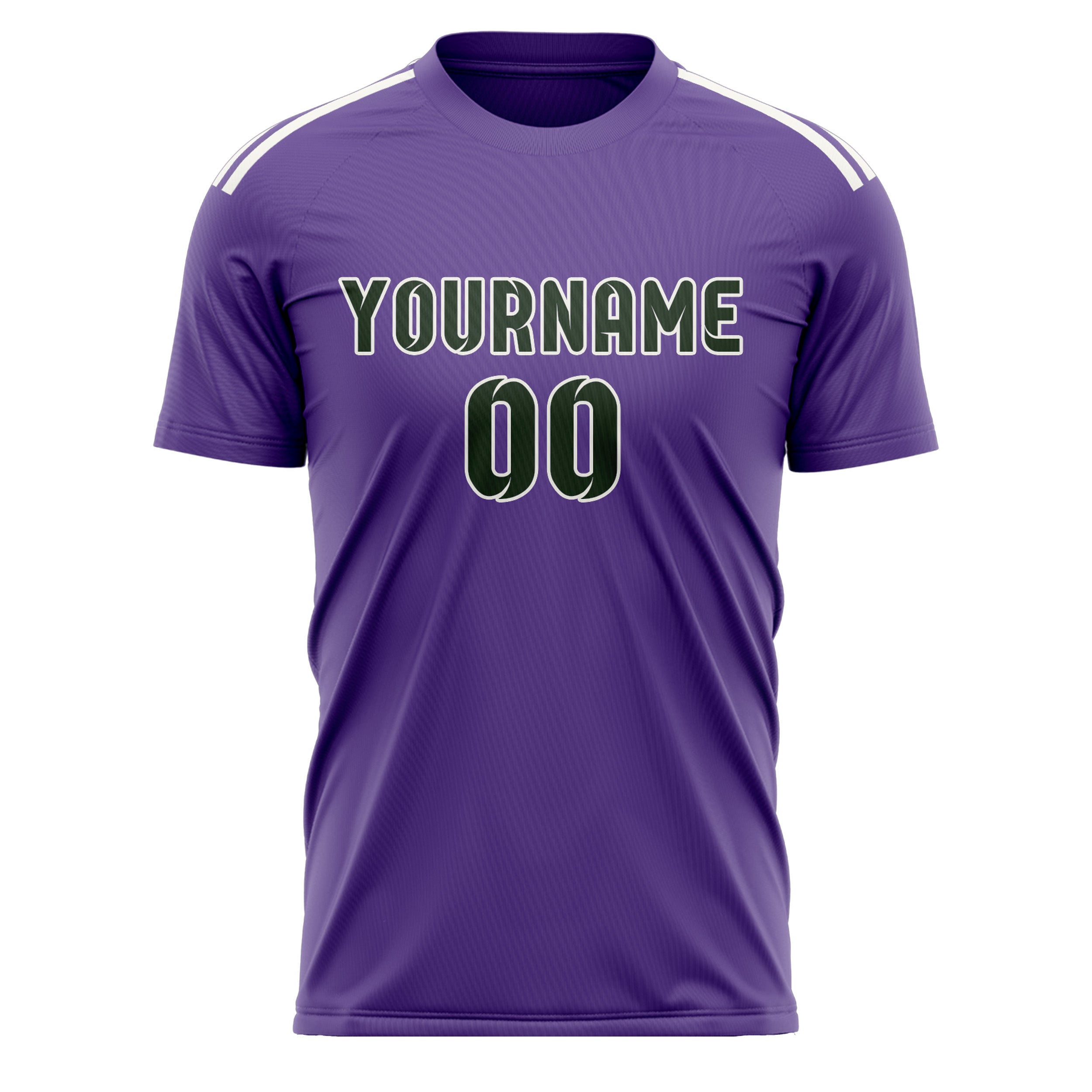 Custom Light Purple Dark Green Soccer Jersey