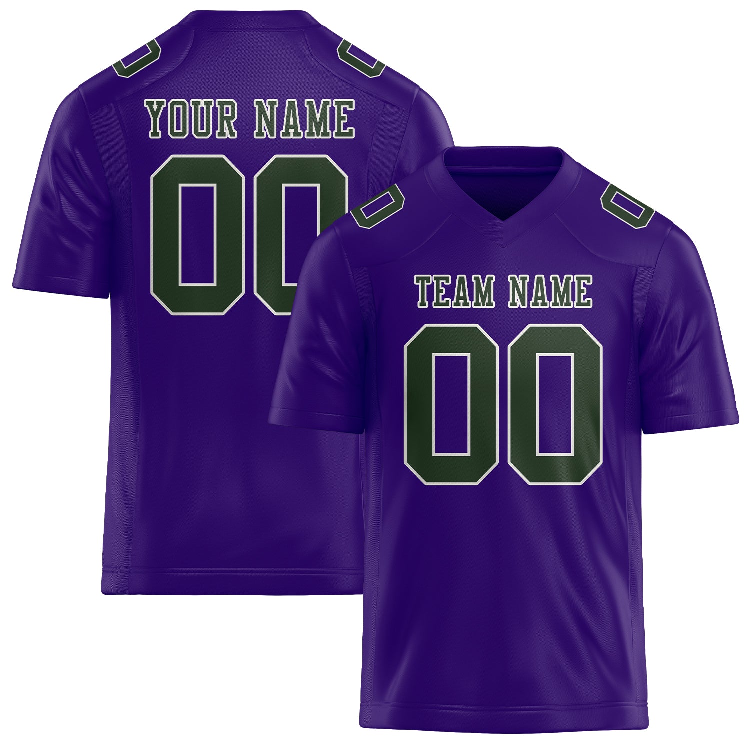 Custom Light Purple Dark Green Football Jersey
