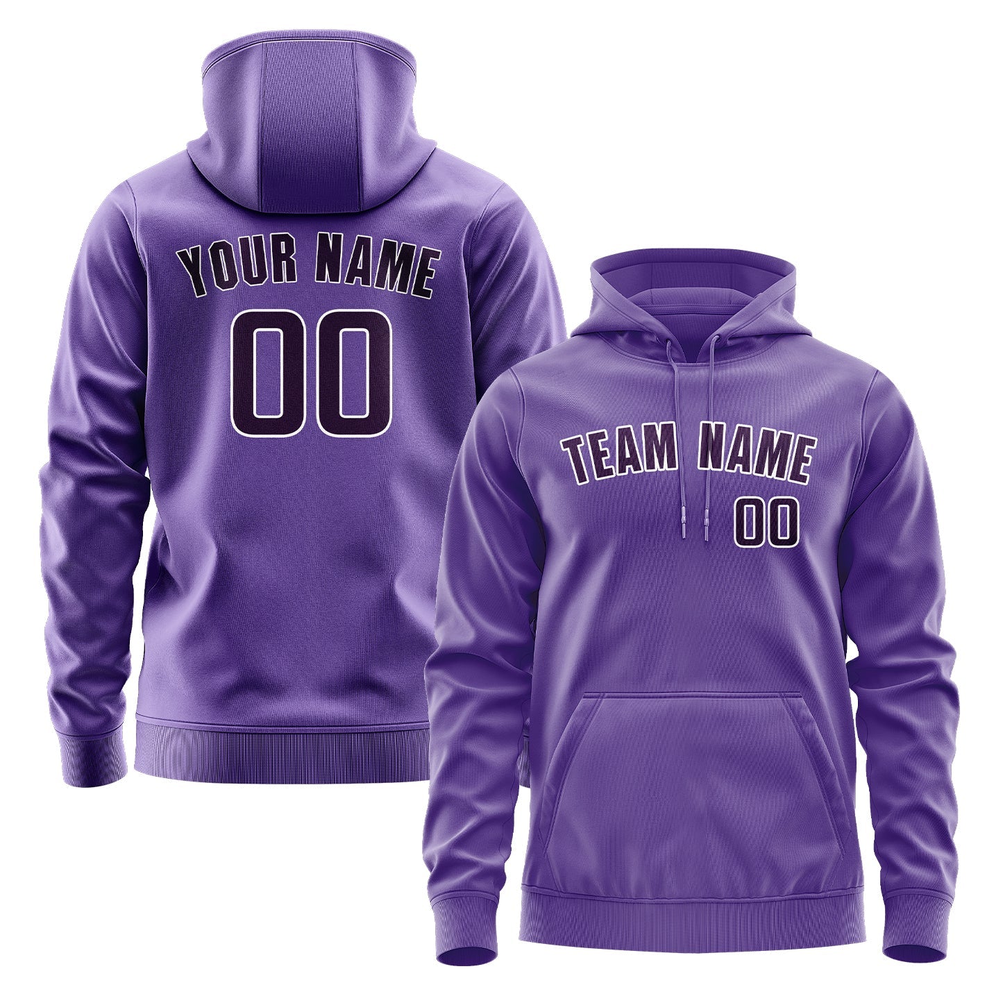 Custom Light Purple Purple Hoodie