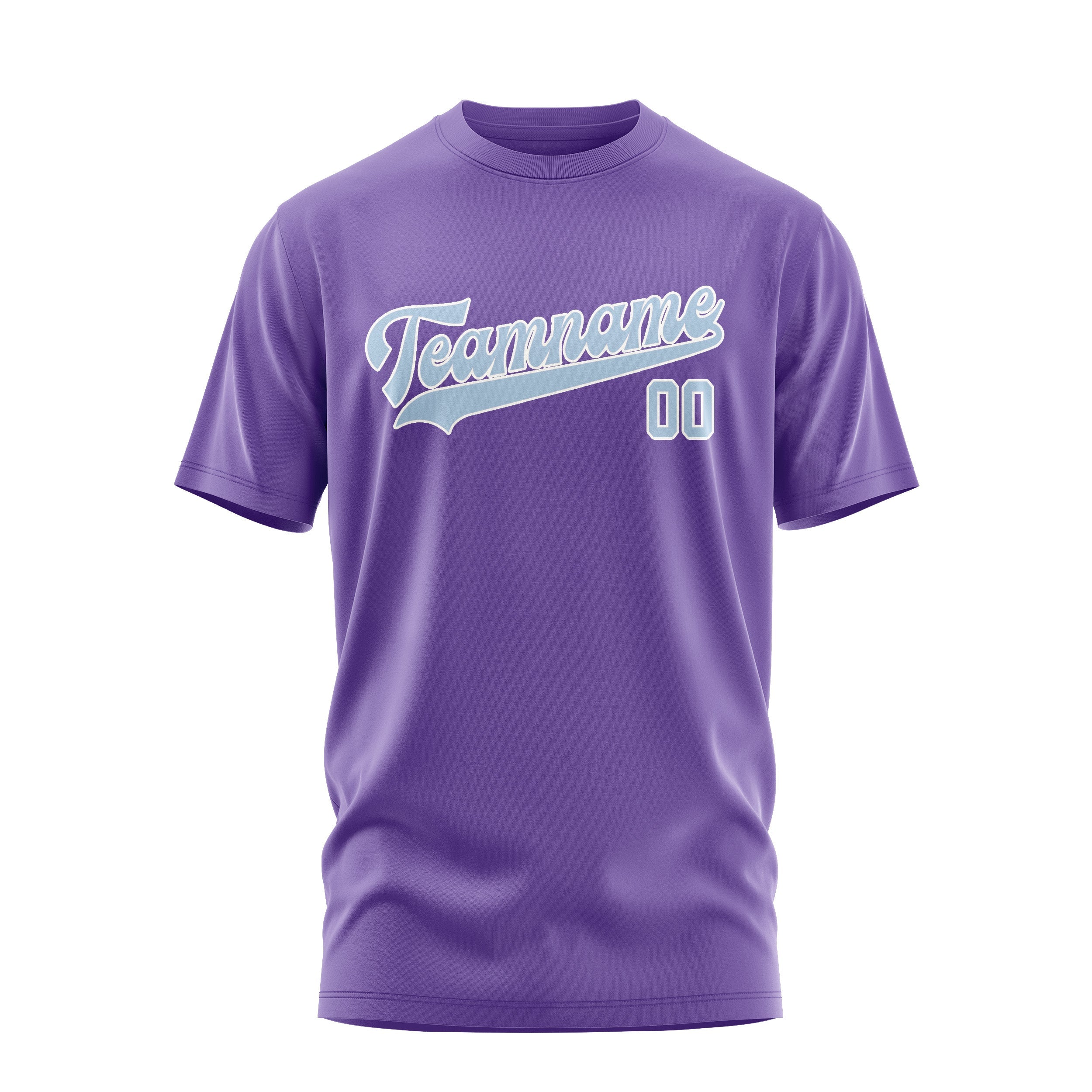 Custom Light Purple Light Blue T-Shirt