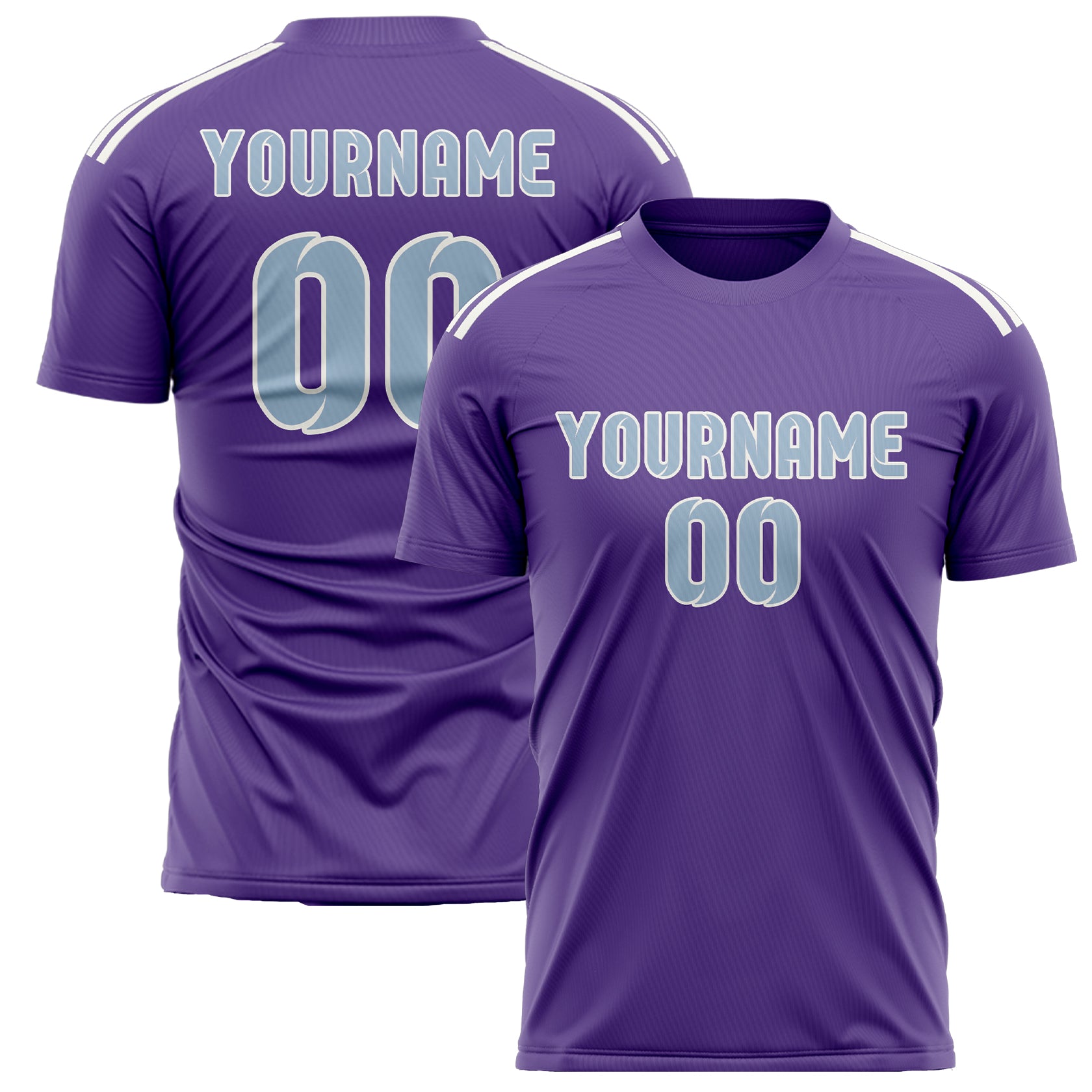 Custom Light Purple Light Blue Soccer Jersey