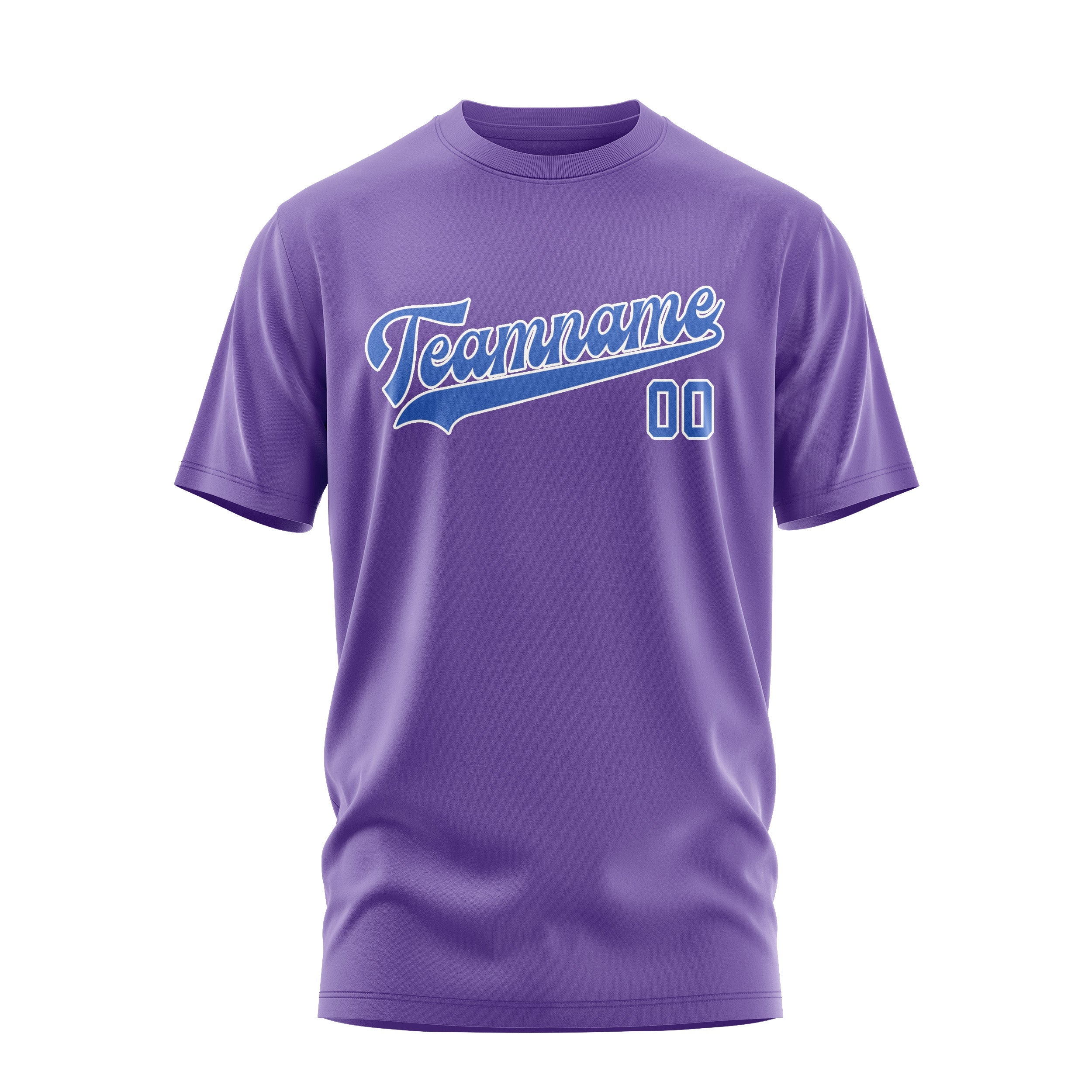 Custom Light Purple Sky Blue T-Shirt