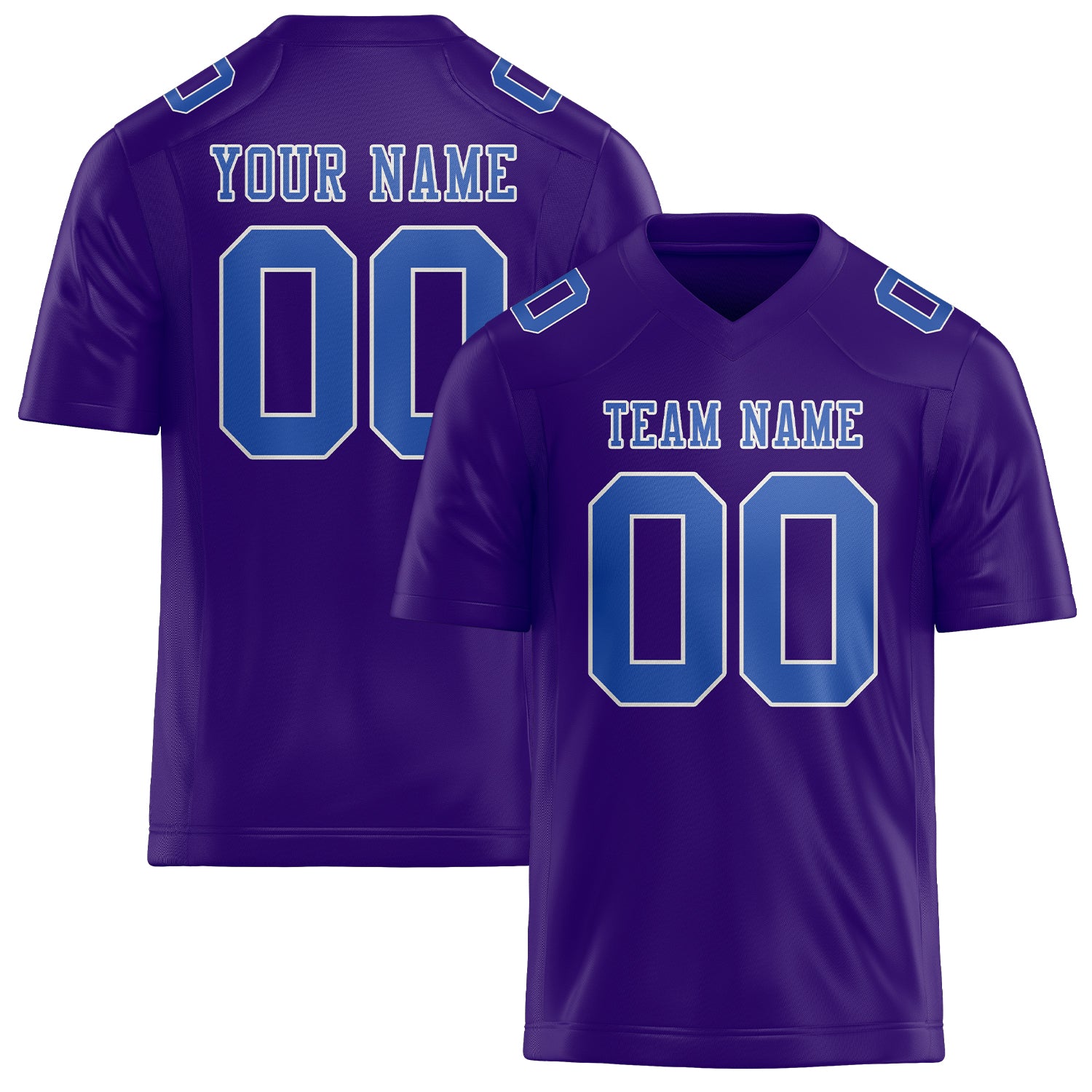 Custom Light Purple Sky Blue Football Jersey