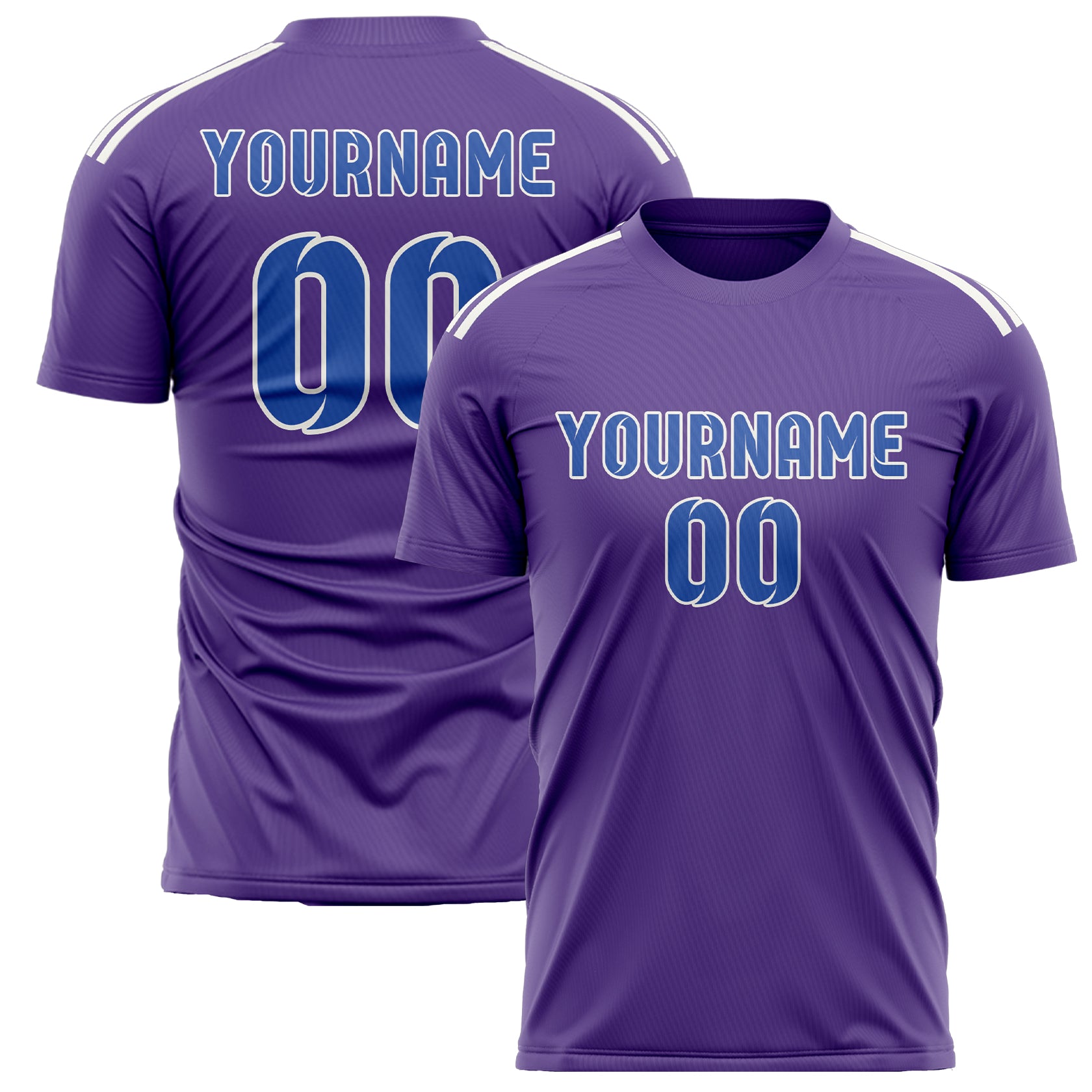 Custom Light Purple Sky Blue Soccer Jersey