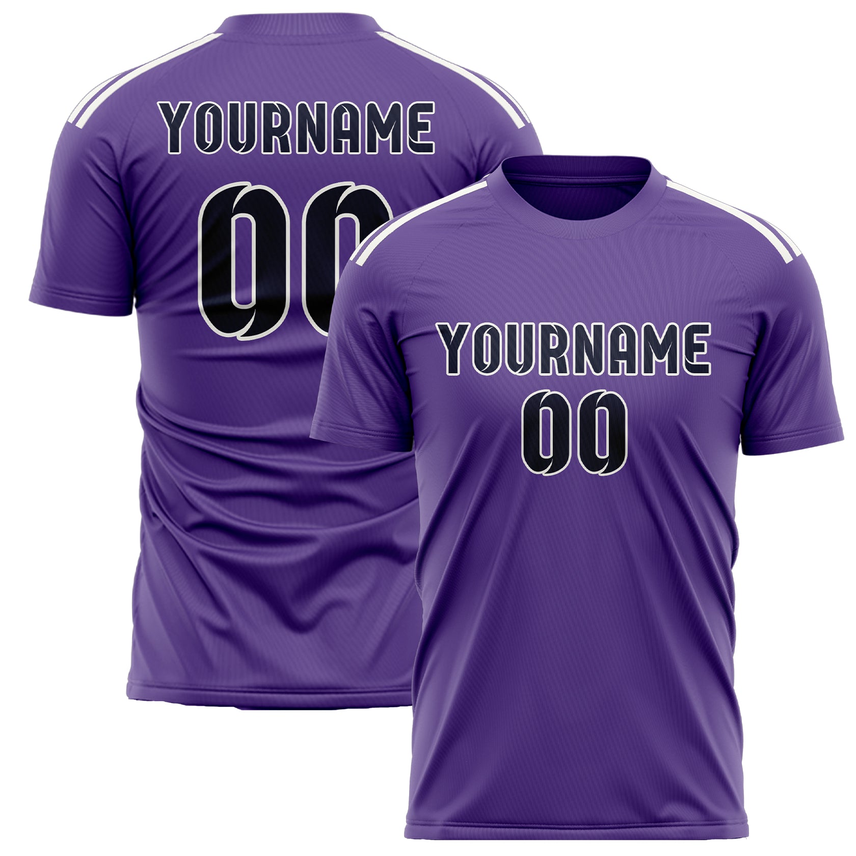 Custom Light Purple Navy Soccer Jersey