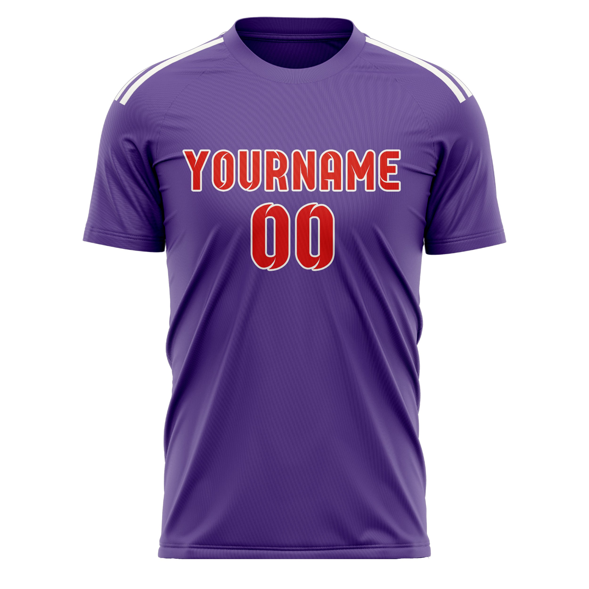 Custom Light Purple Orange Red Soccer Jersey