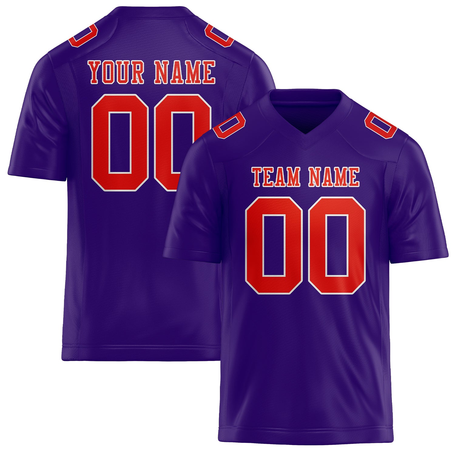 Custom Light Purple Orange Red Football Jersey