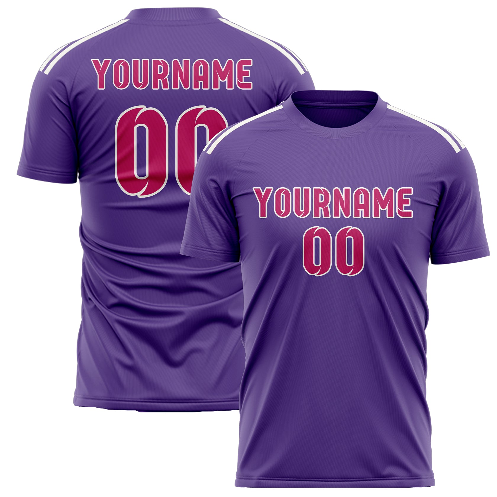 Custom Light Purple Pink Soccer Jersey