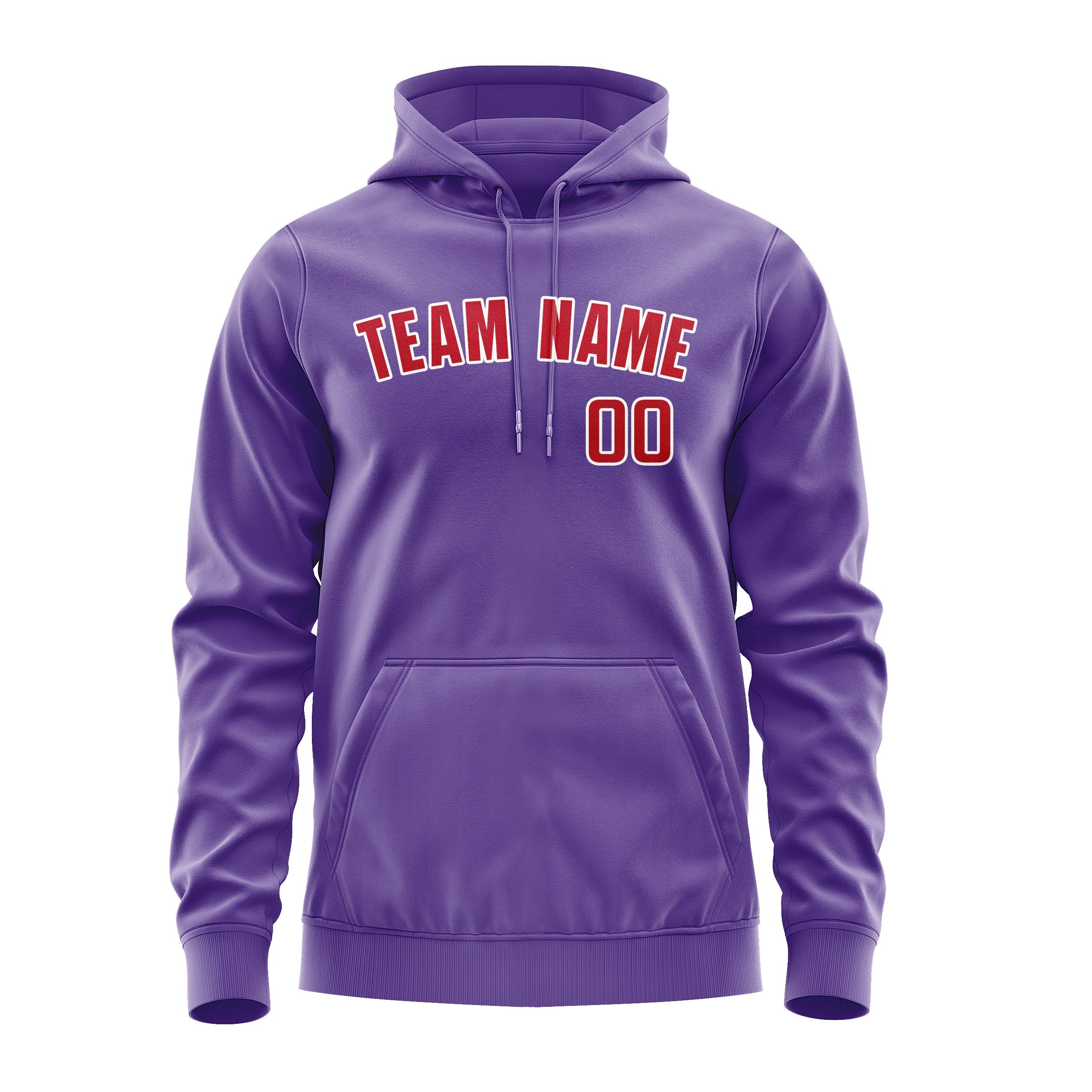 Custom Light Purple Red Hoodie