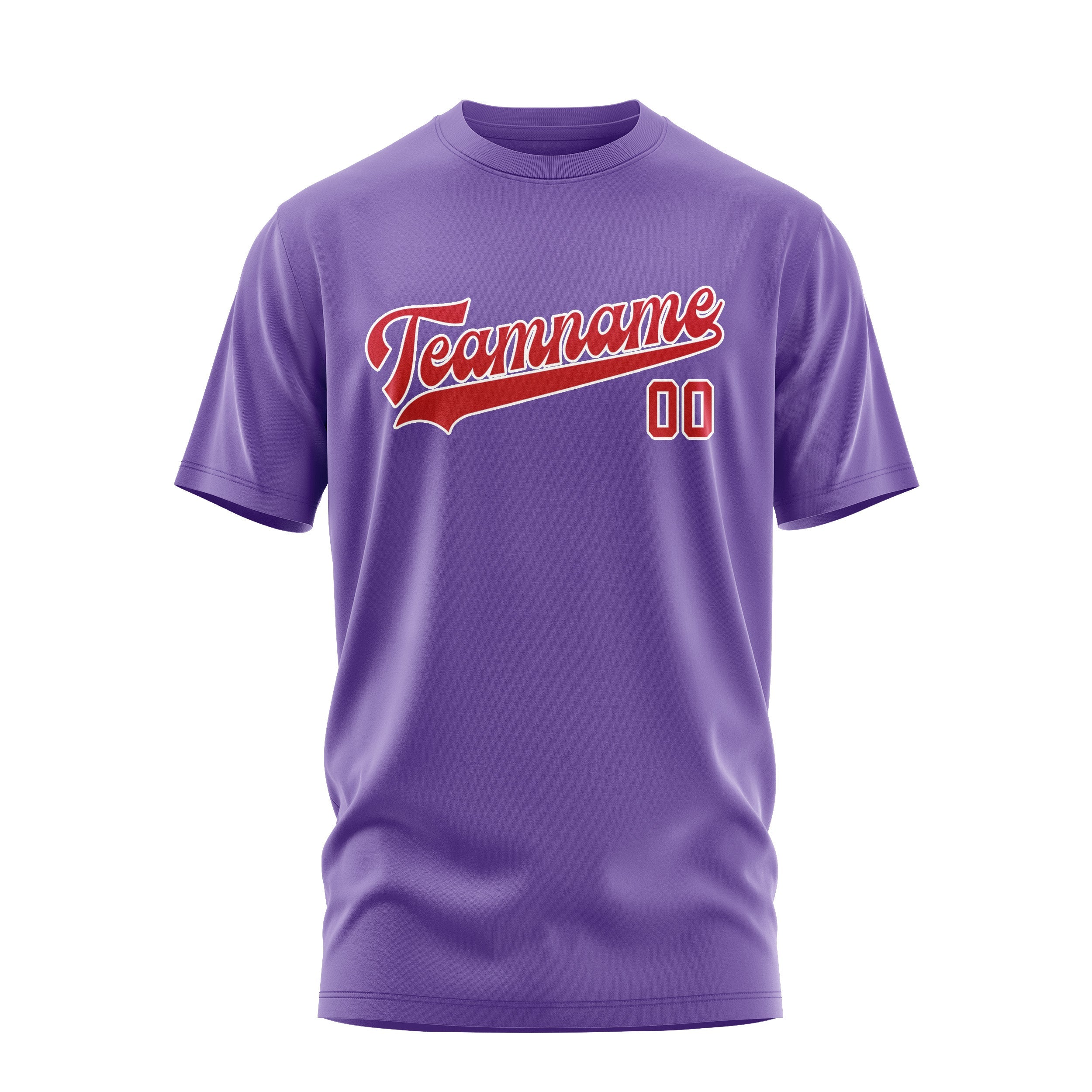 Custom Light Purple Red T-Shirt