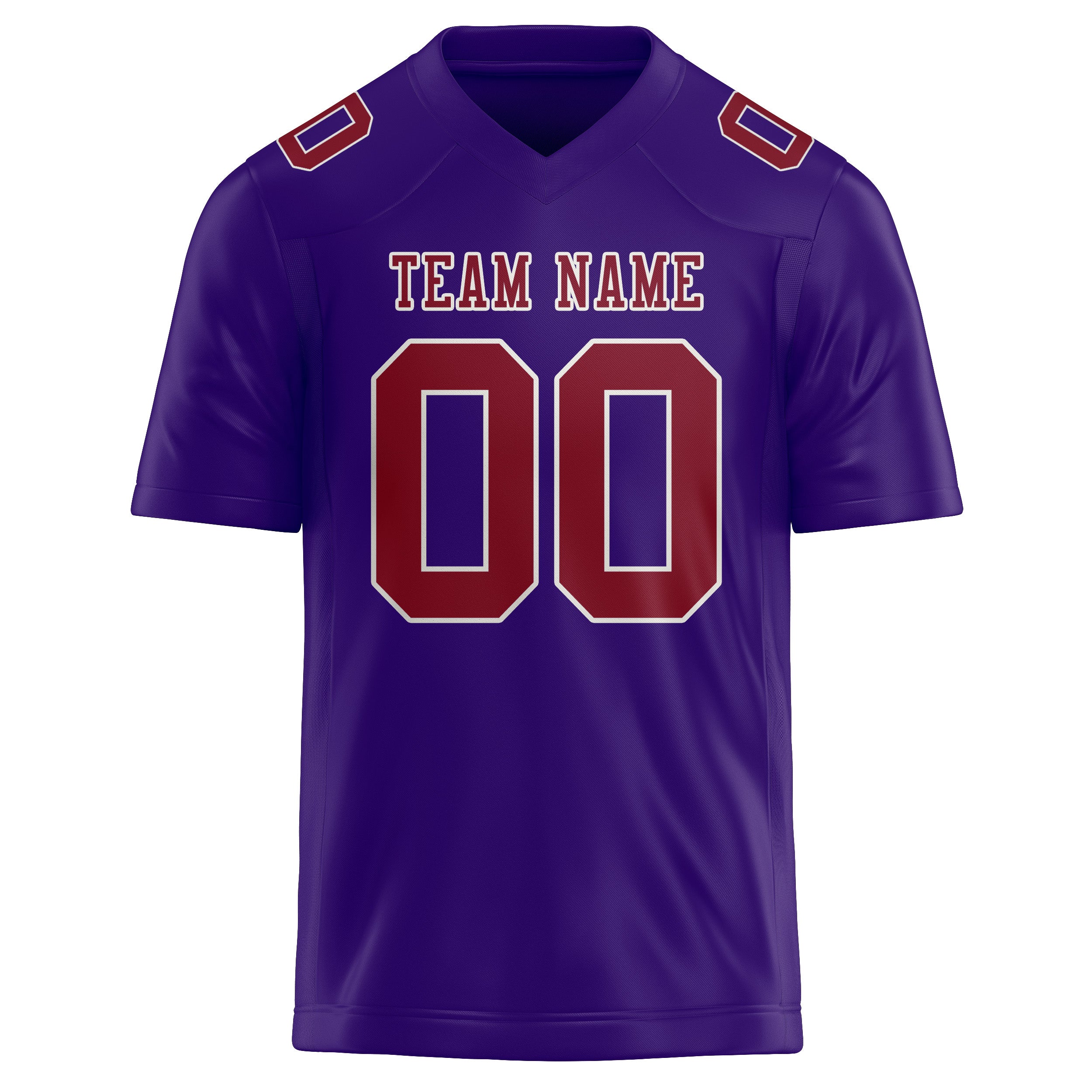 Custom Light Purple Crimson Red Football Jersey