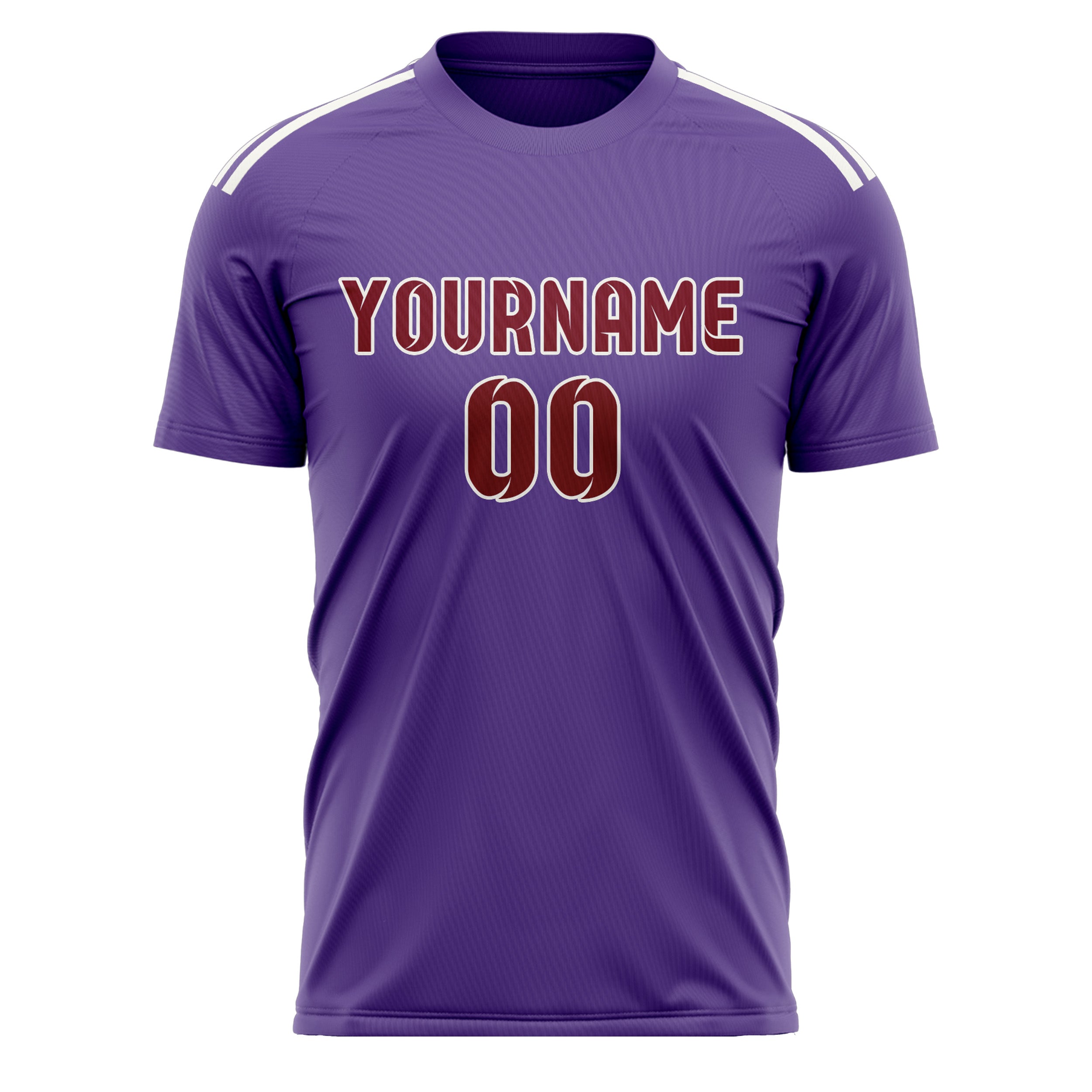Custom Light Purple Crimson Red Soccer Jersey