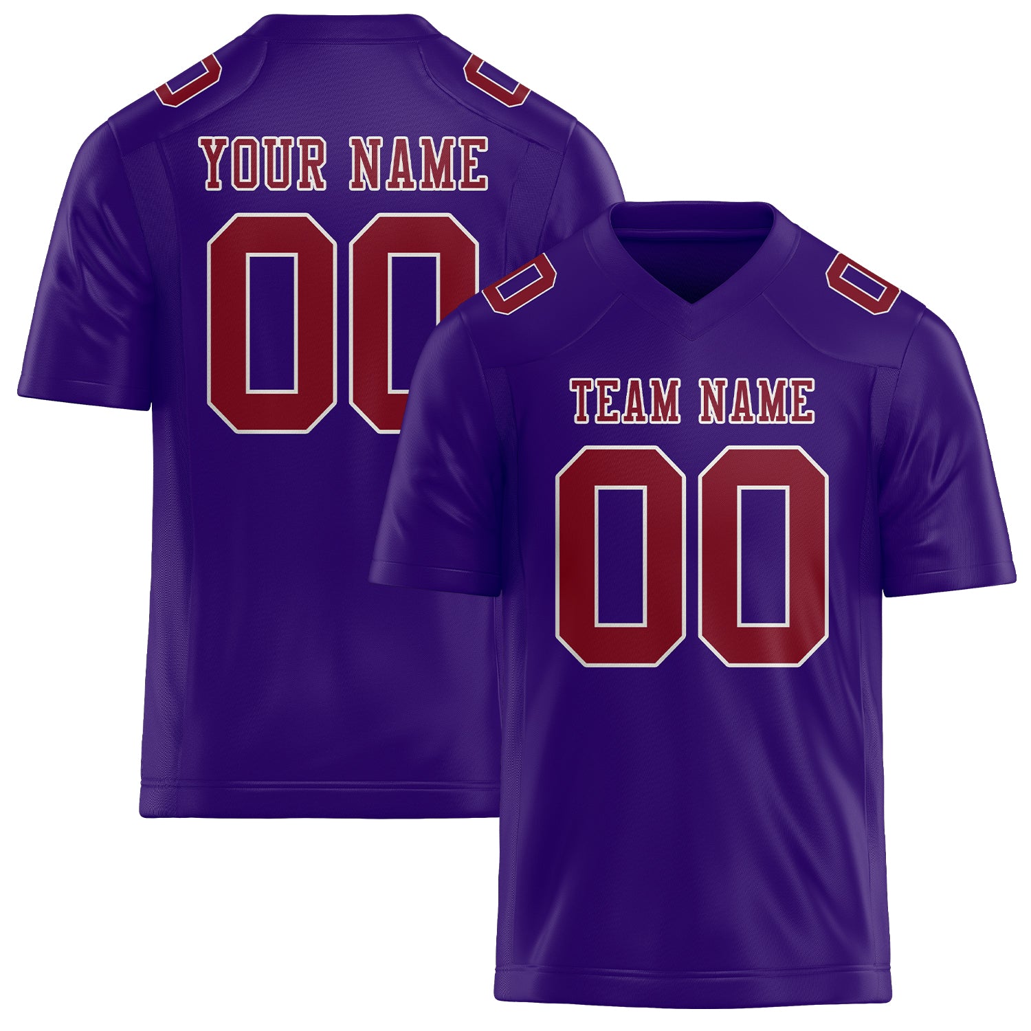 Custom Light Purple Crimson Red Football Jersey