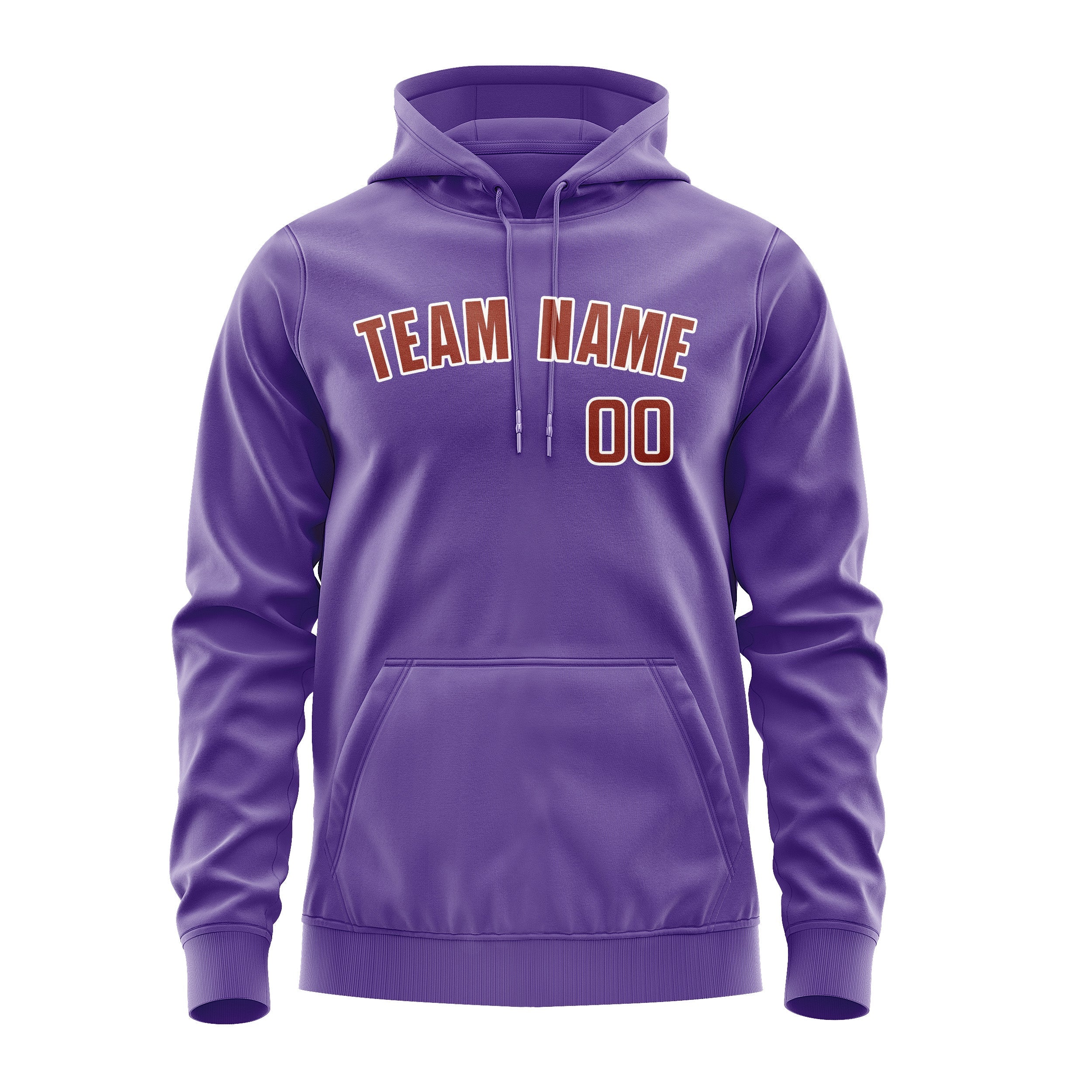 Custom Light Purple Coral Red Hoodie
