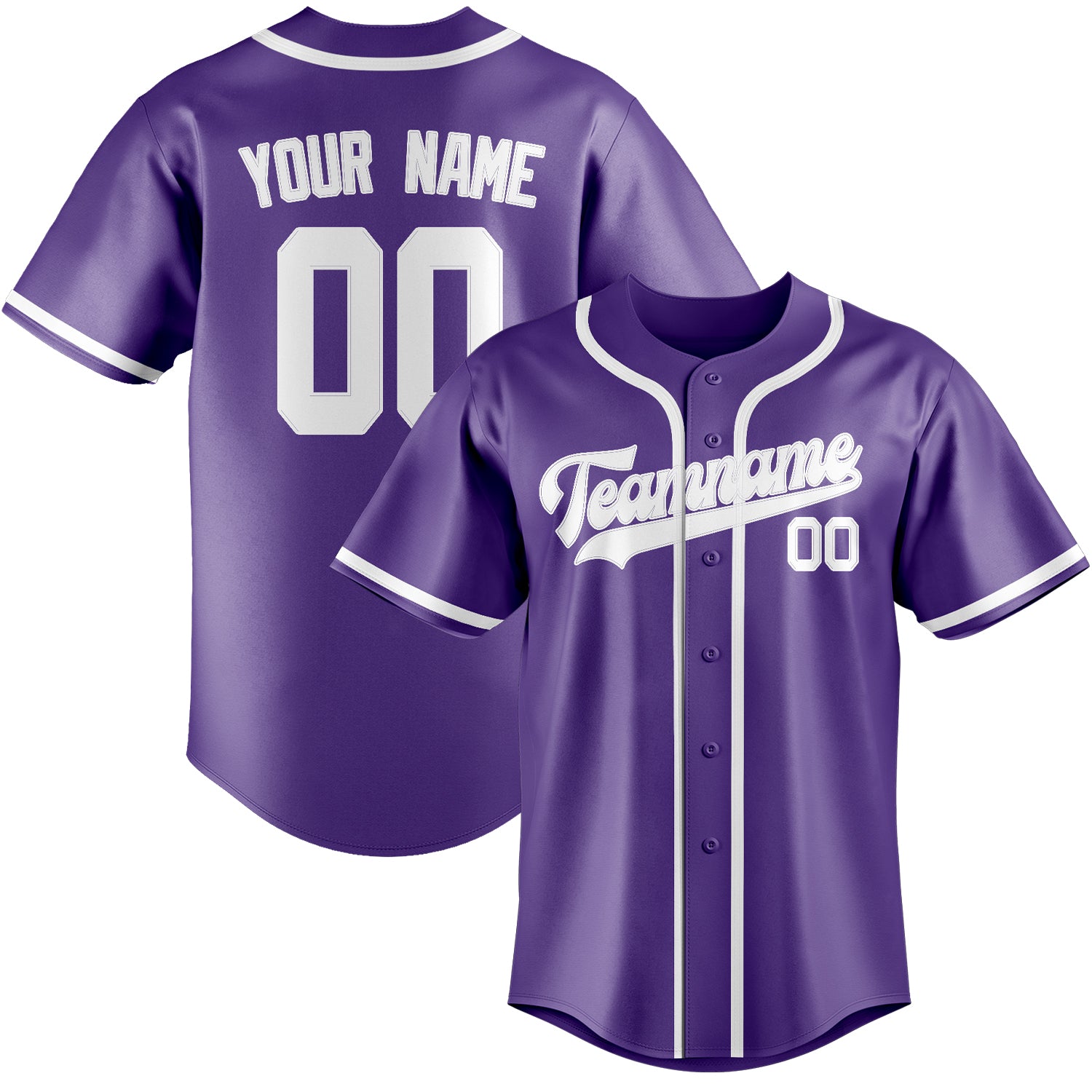 Custom Light Purple White Baseball Jersey