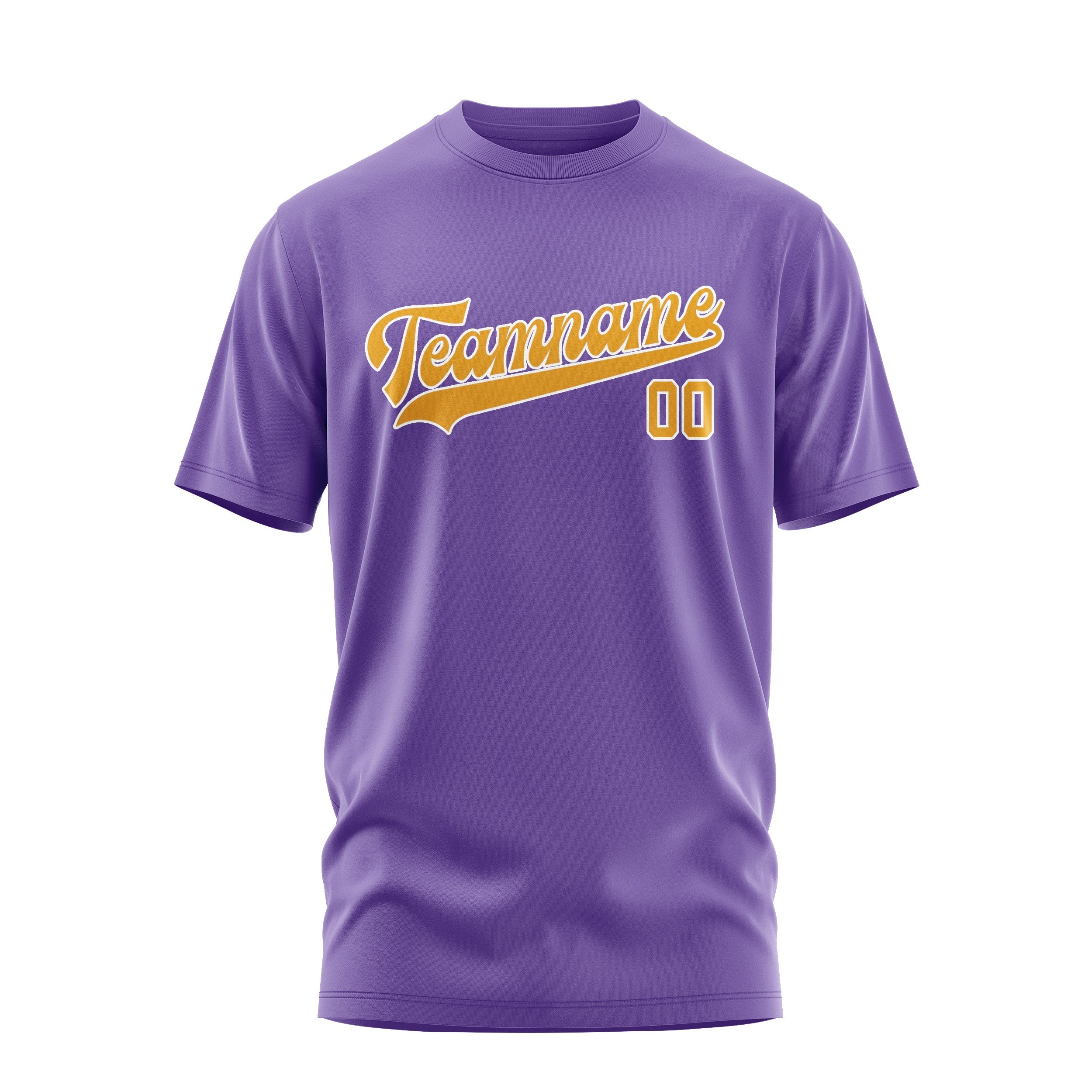 Custom Light Purple Yellow T-Shirt