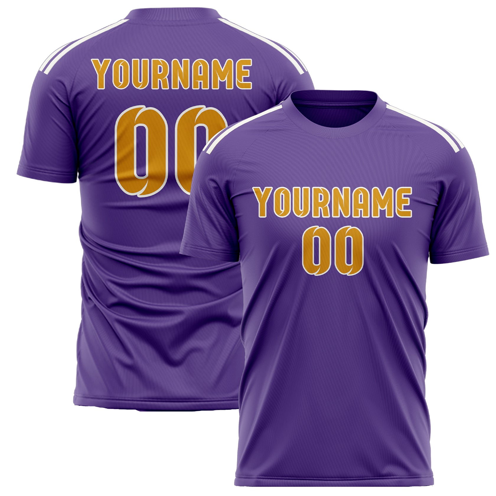 Custom Light Purple Yellow Soccer Jersey