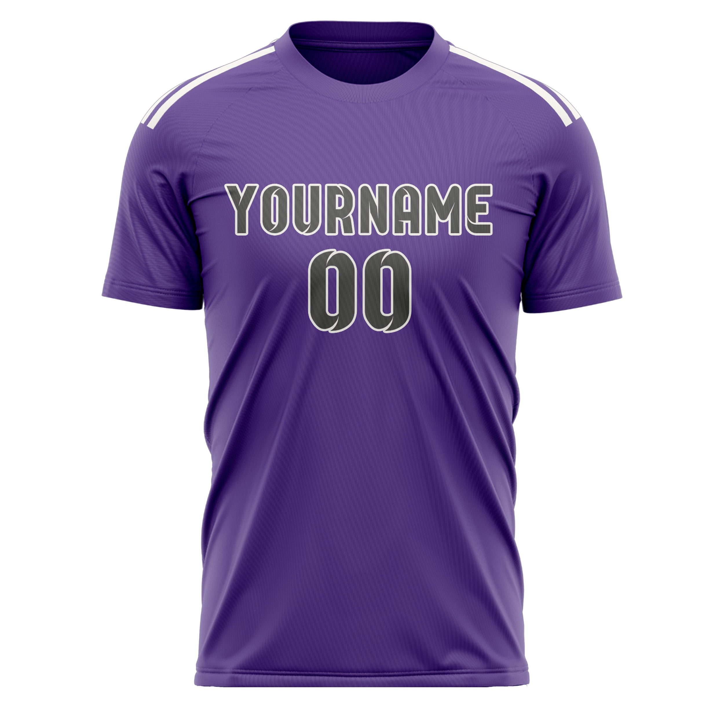 Custom Light Purple Dark Grey Soccer Jersey