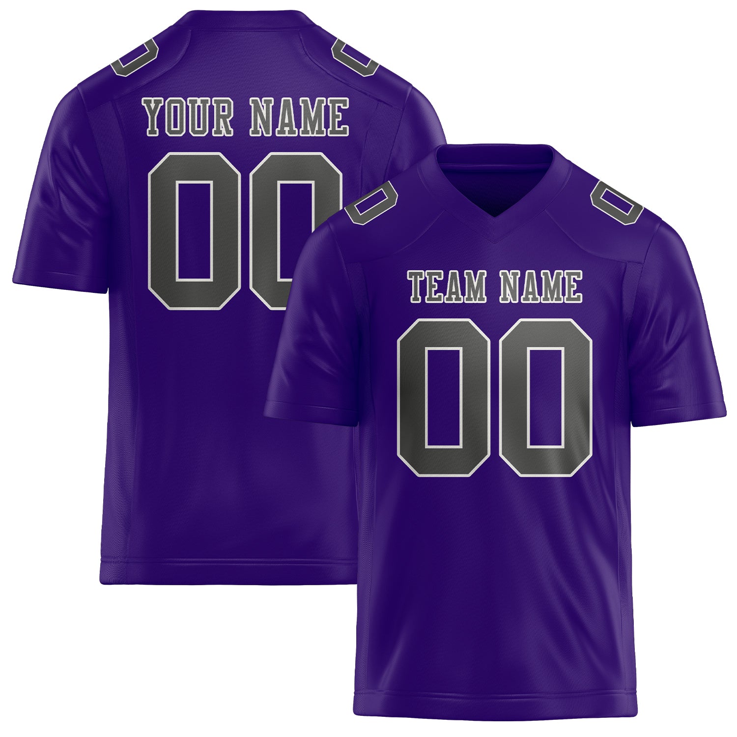 Custom Light Purple Dark Grey Football Jersey