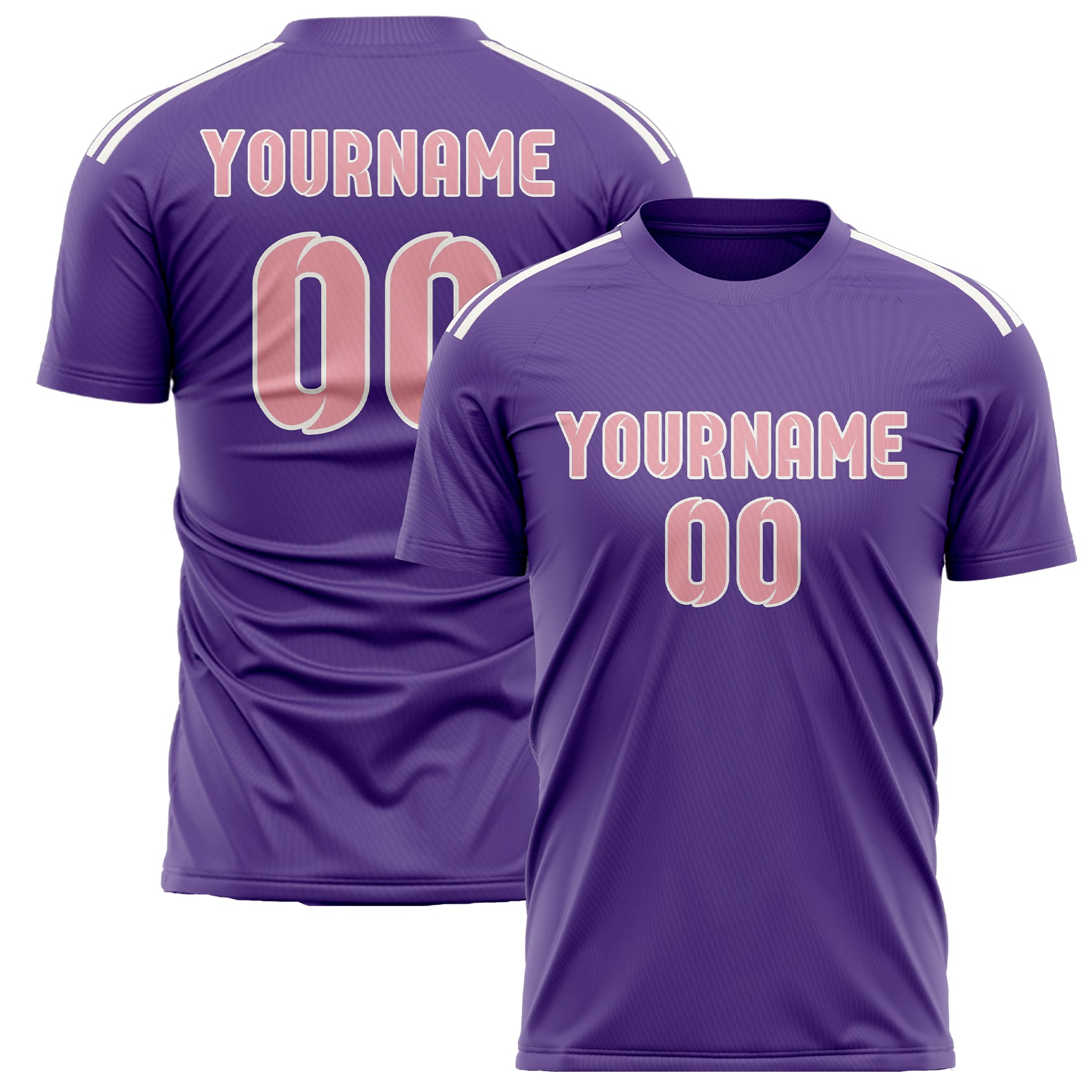 Custom Light Purple Light Pink Soccer Jersey