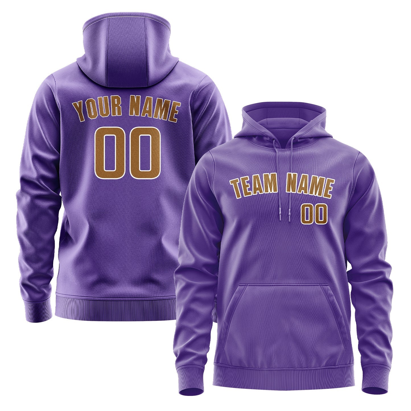 Custom Light Purple Khaki Hoodie