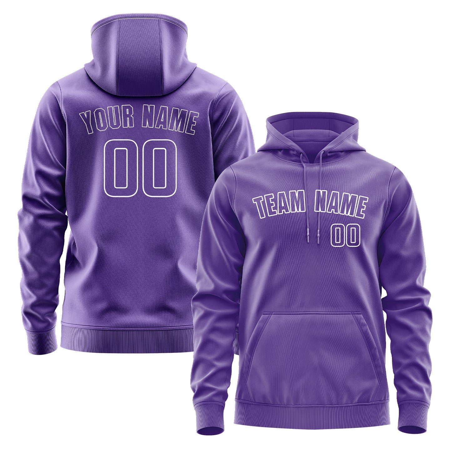 Custom Light Purple Light Purple Hoodie