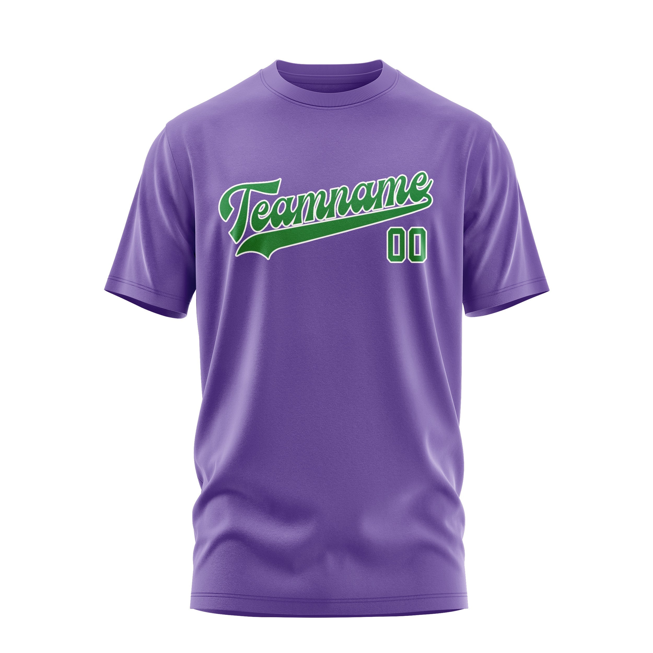 Custom Light Purple Emerald Green T-Shirt