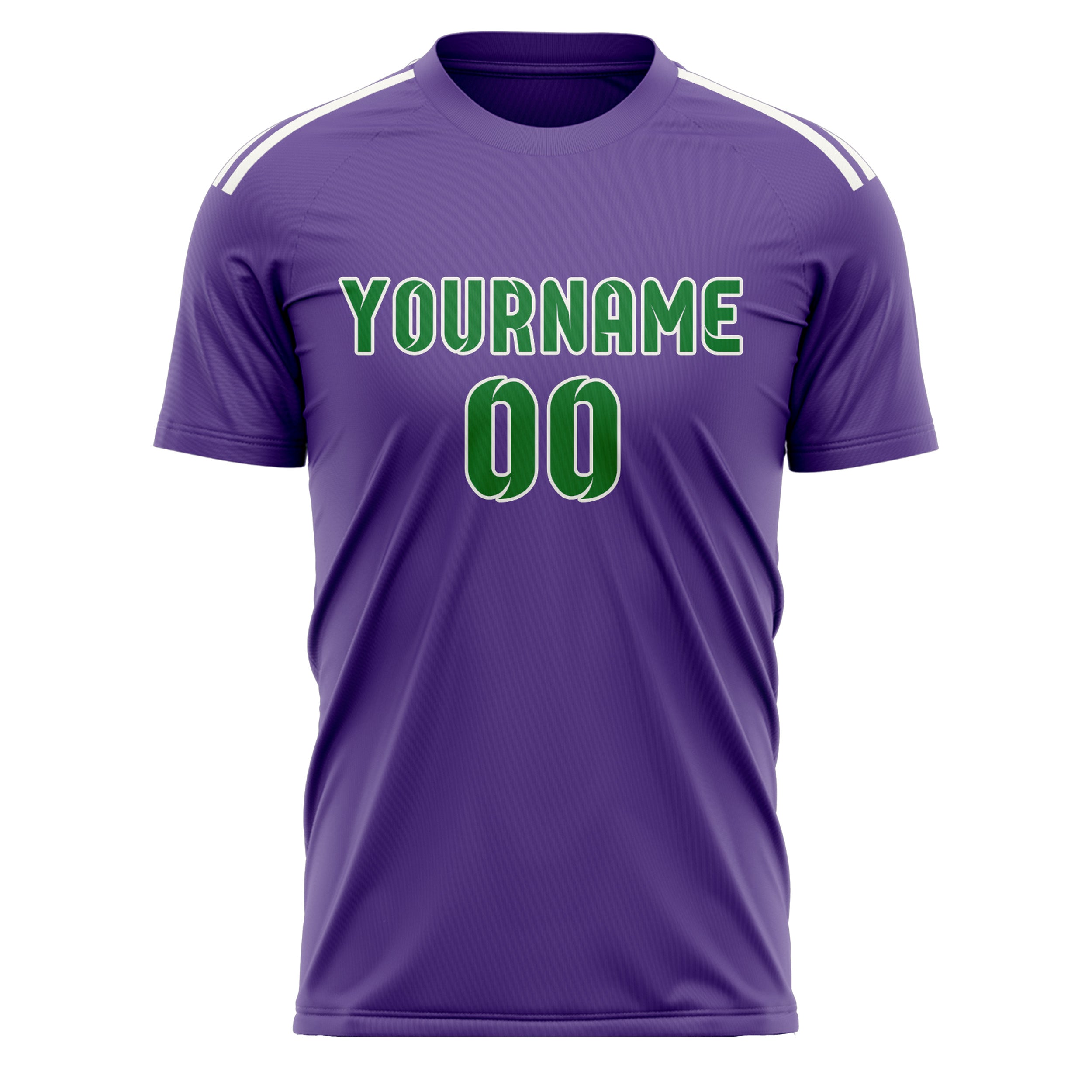 Custom Light Purple Emerald Green Soccer Jersey
