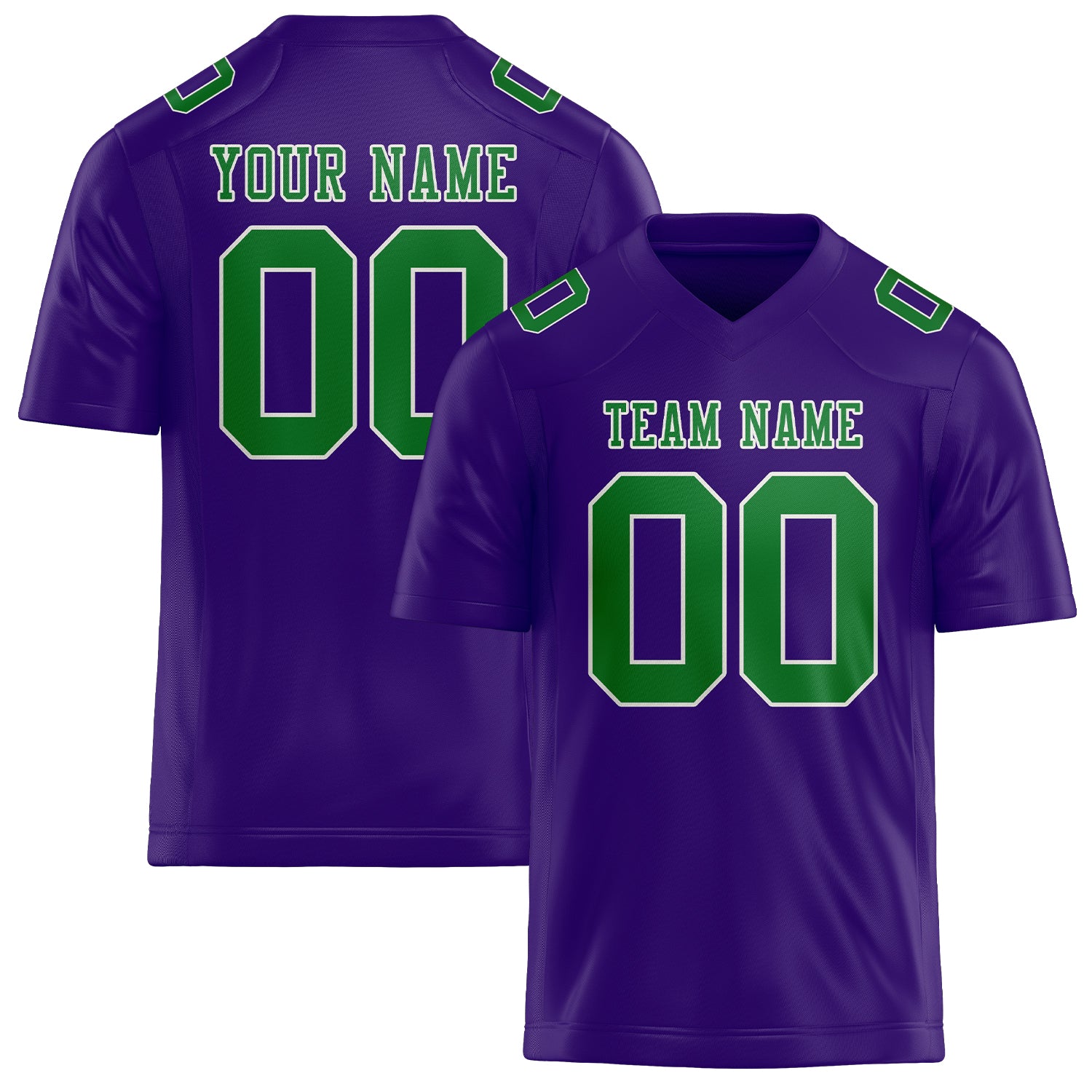 Custom Light Purple Emerald Green Football Jersey