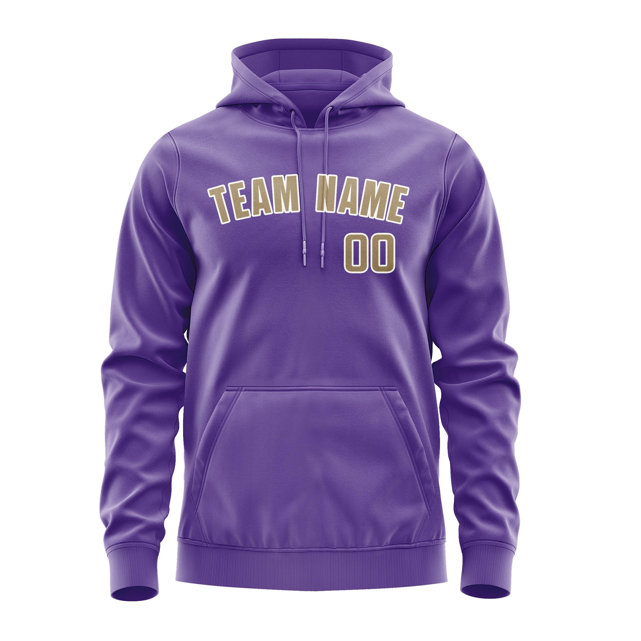Custom Light Purple Light Khaki Hoodie
