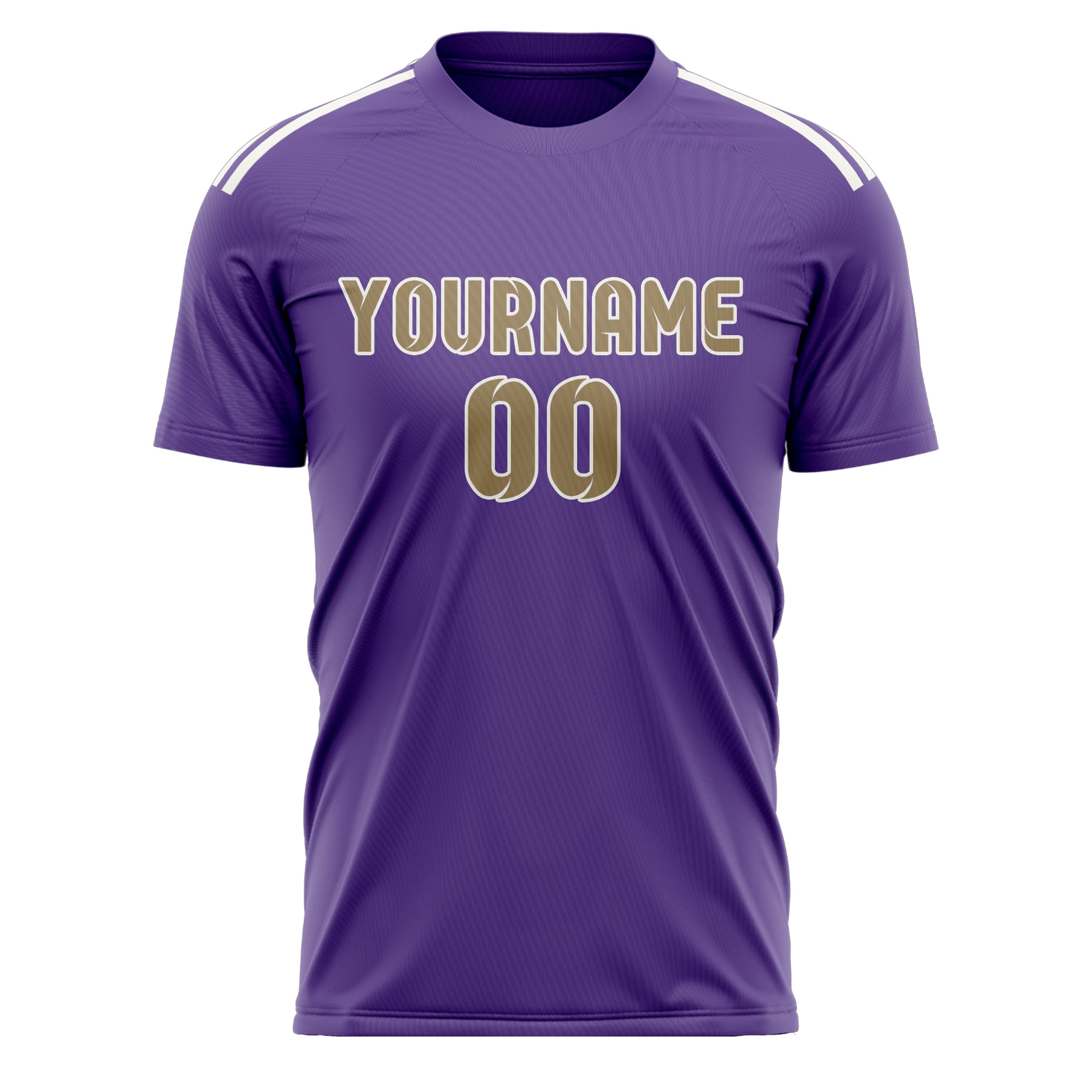 Custom Light Purple Light Khaki Soccer Jersey