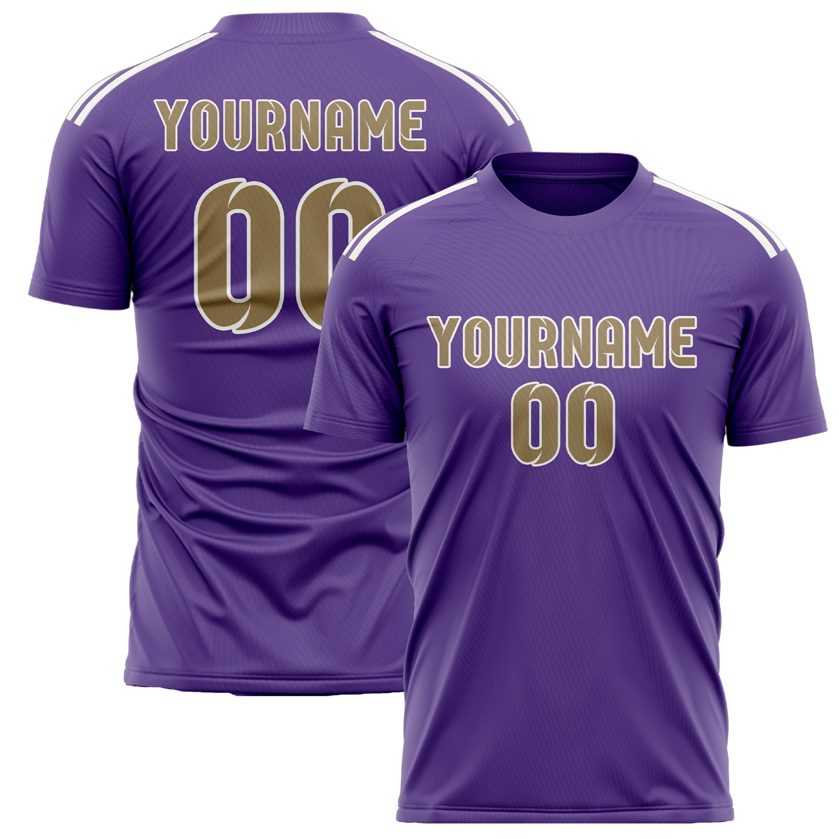 Custom Light Purple Light Khaki Soccer Jersey