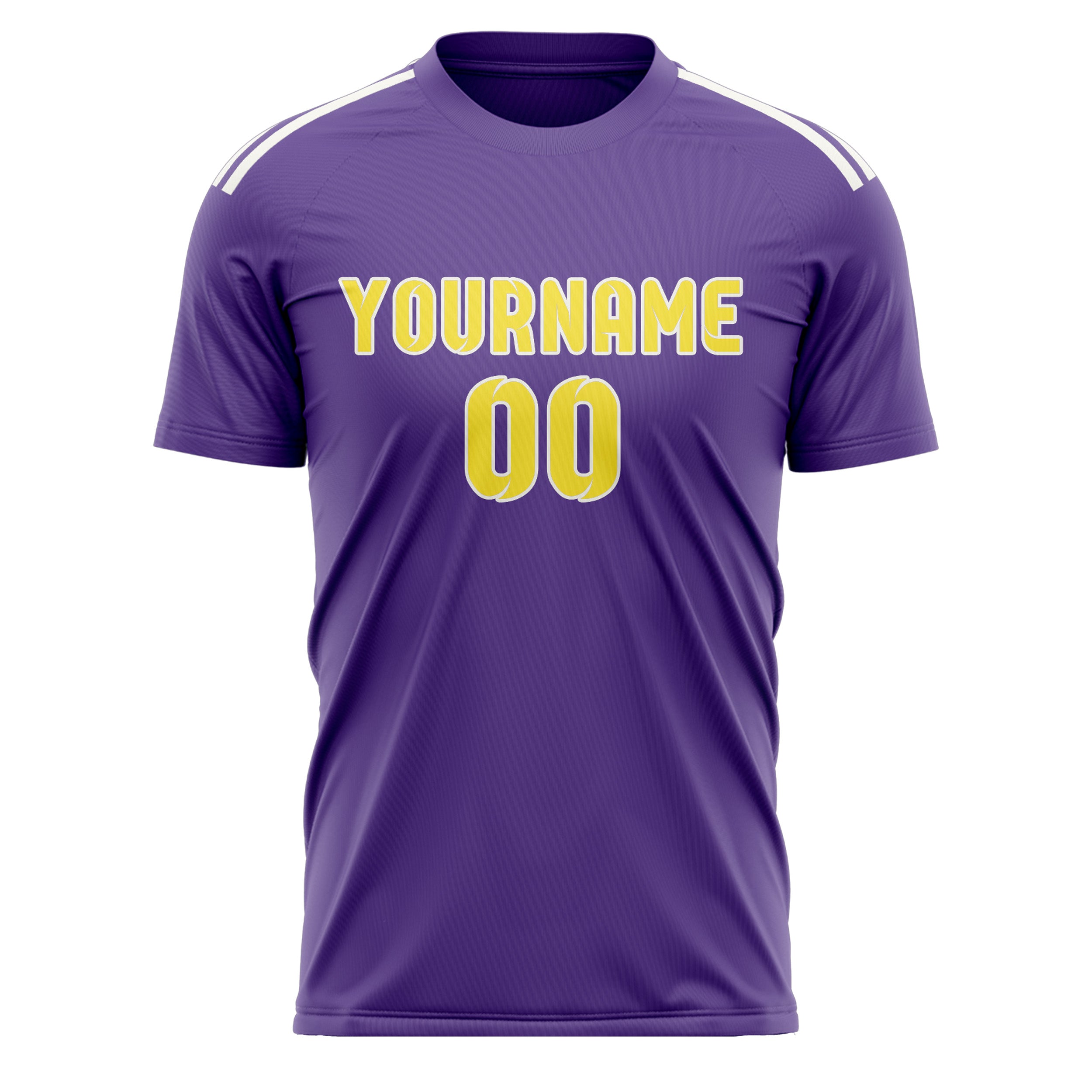 Custom Light Purple Light Yellow Soccer Jersey