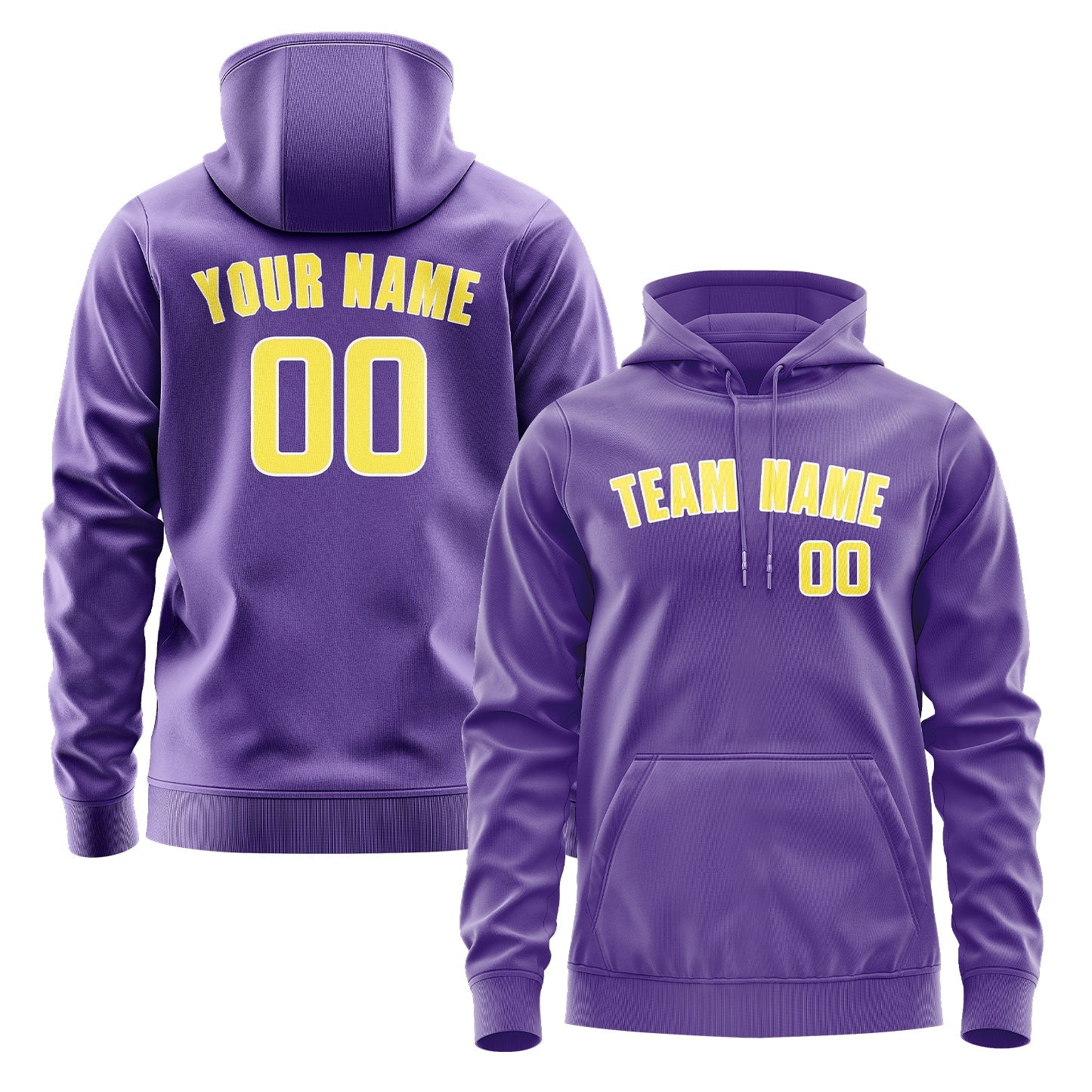 Custom Light Purple Light Yellow Hoodie