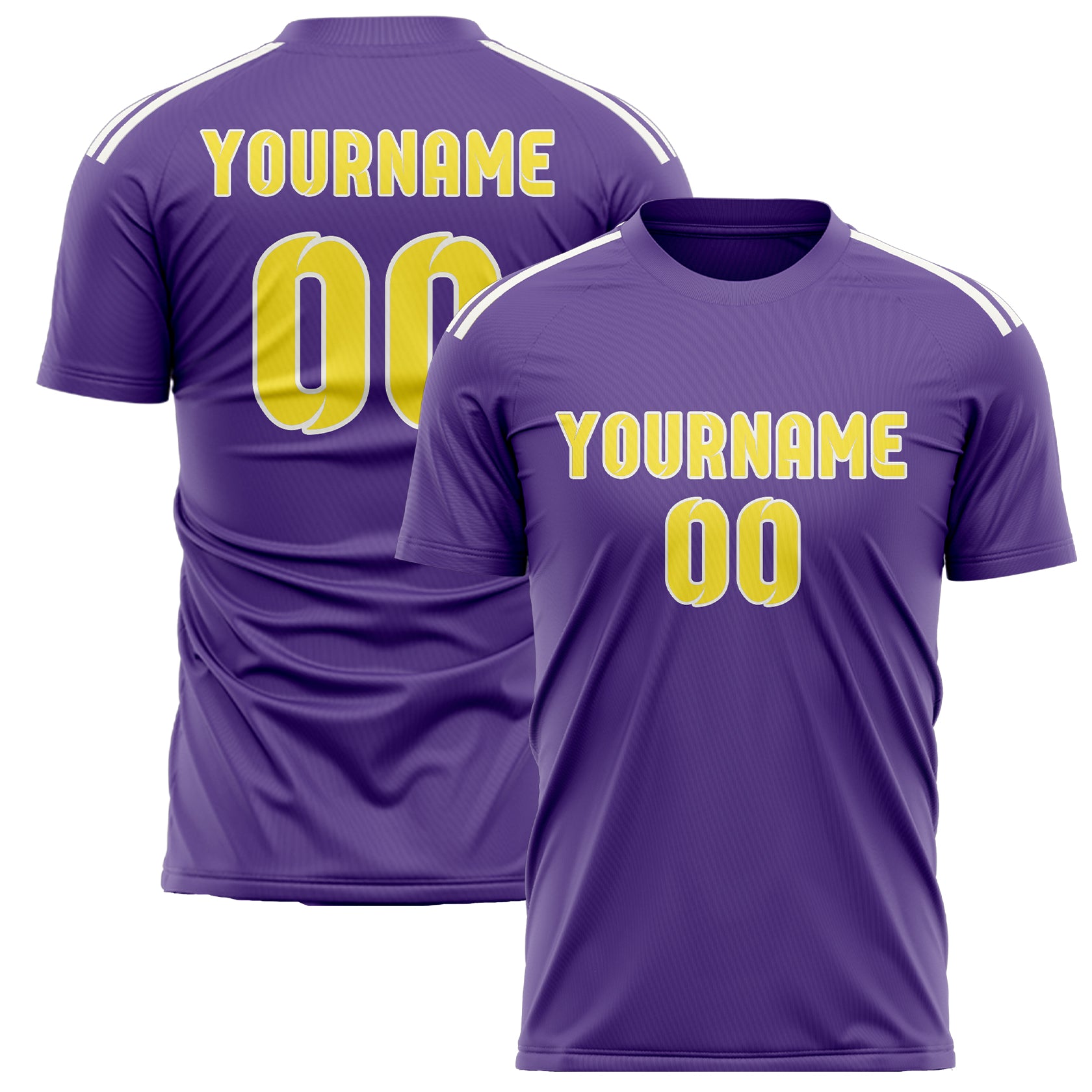 Custom Light Purple Light Yellow Soccer Jersey