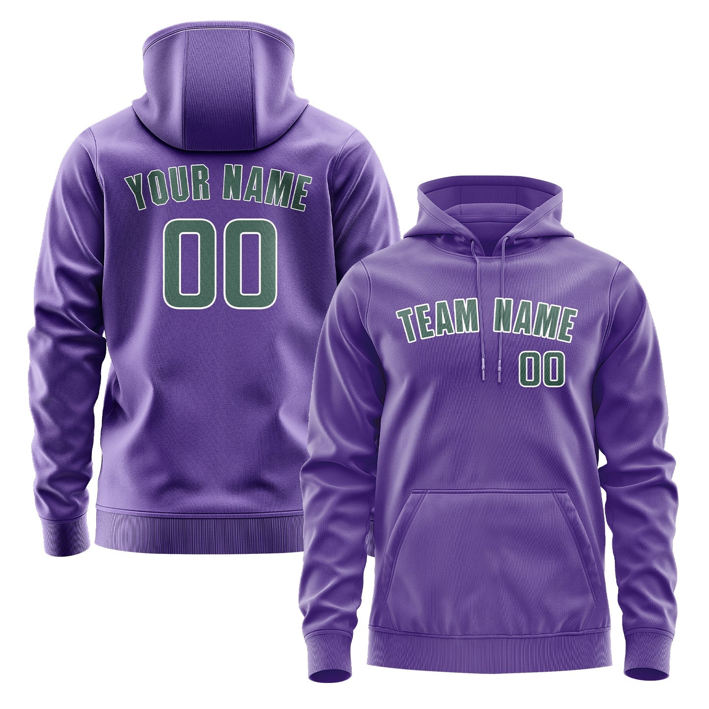 Custom Light Purple Blue Green Hoodie