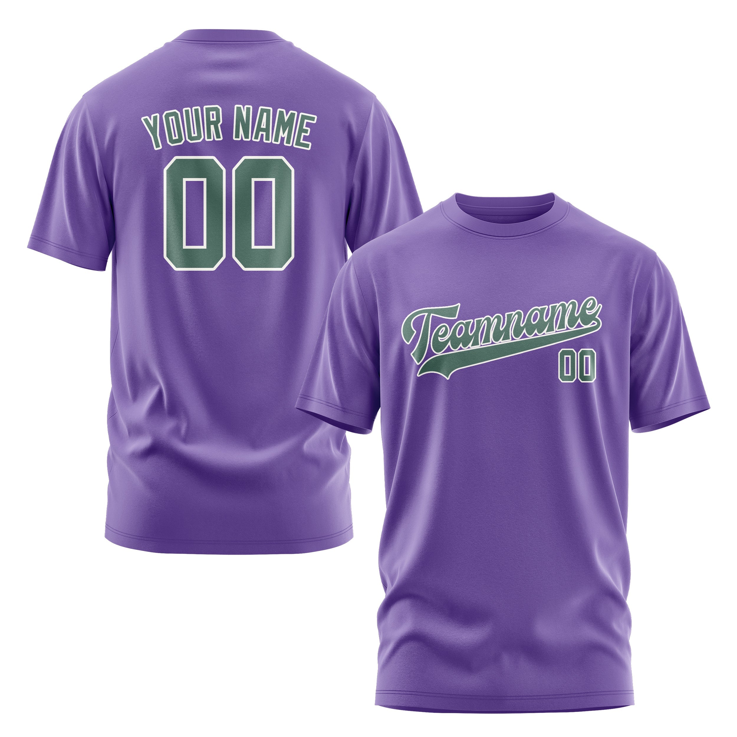 Custom Light Purple Blue Green T-Shirt