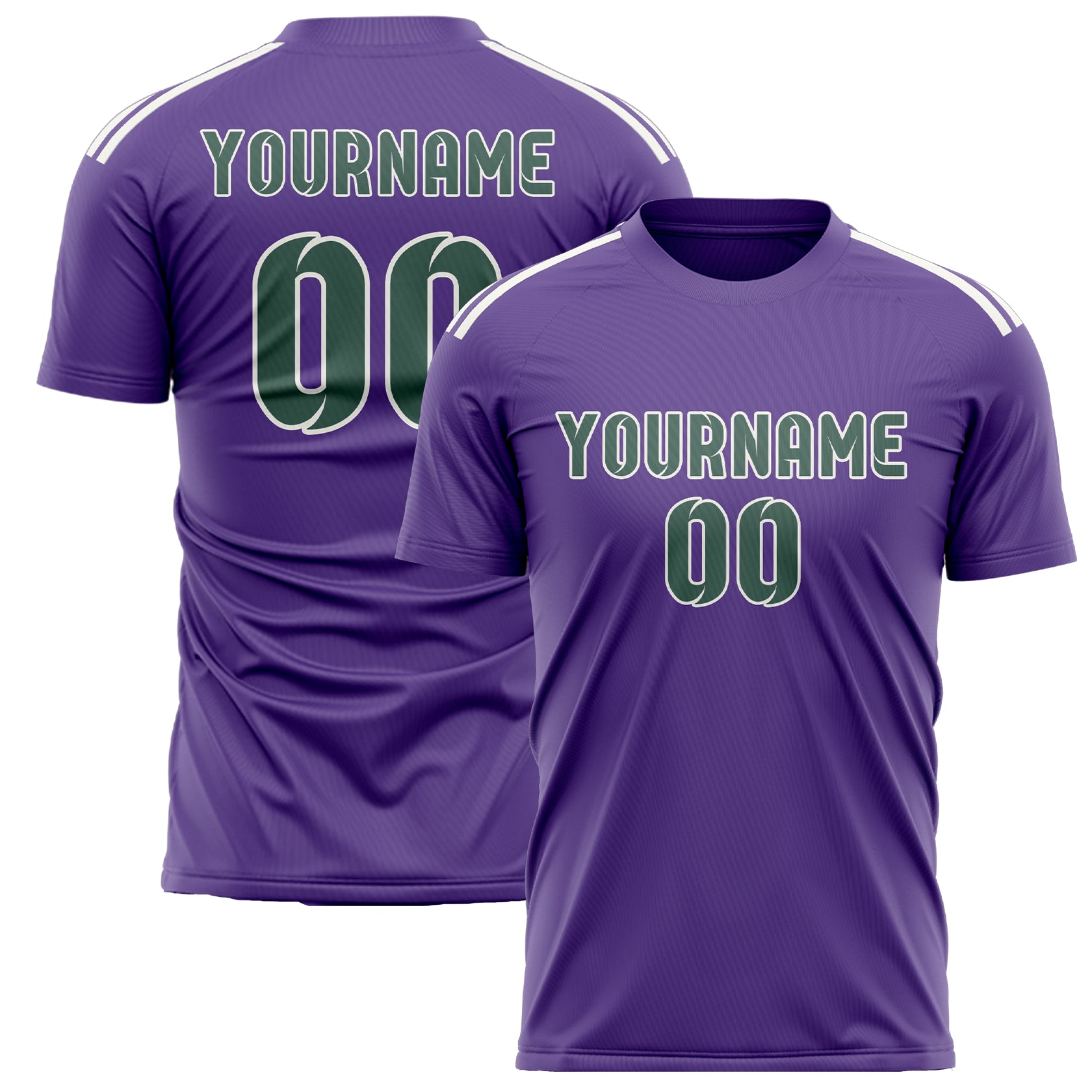 Custom Light Purple Blue Green Soccer Jersey