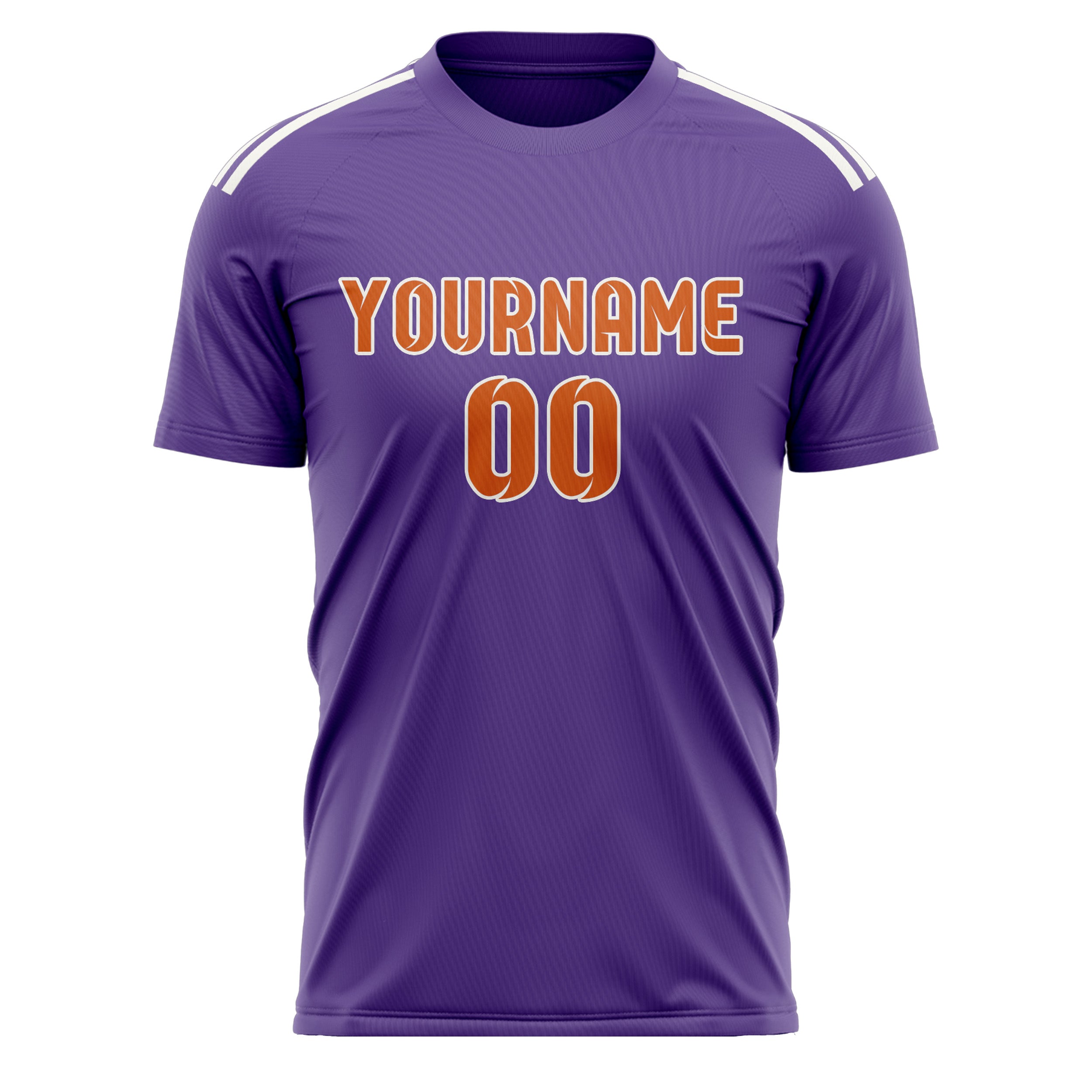 Custom Light Purple Orange Soccer Jersey